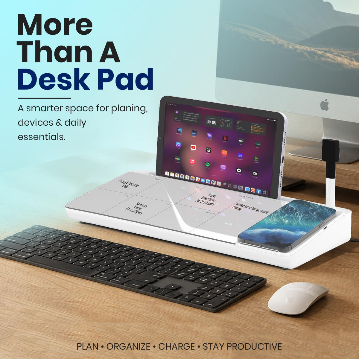 NEXTLUXE Glass Desk Whiteboard with Wireless Charger - NEXTLUXE CREATIONS Official Imagery - 8