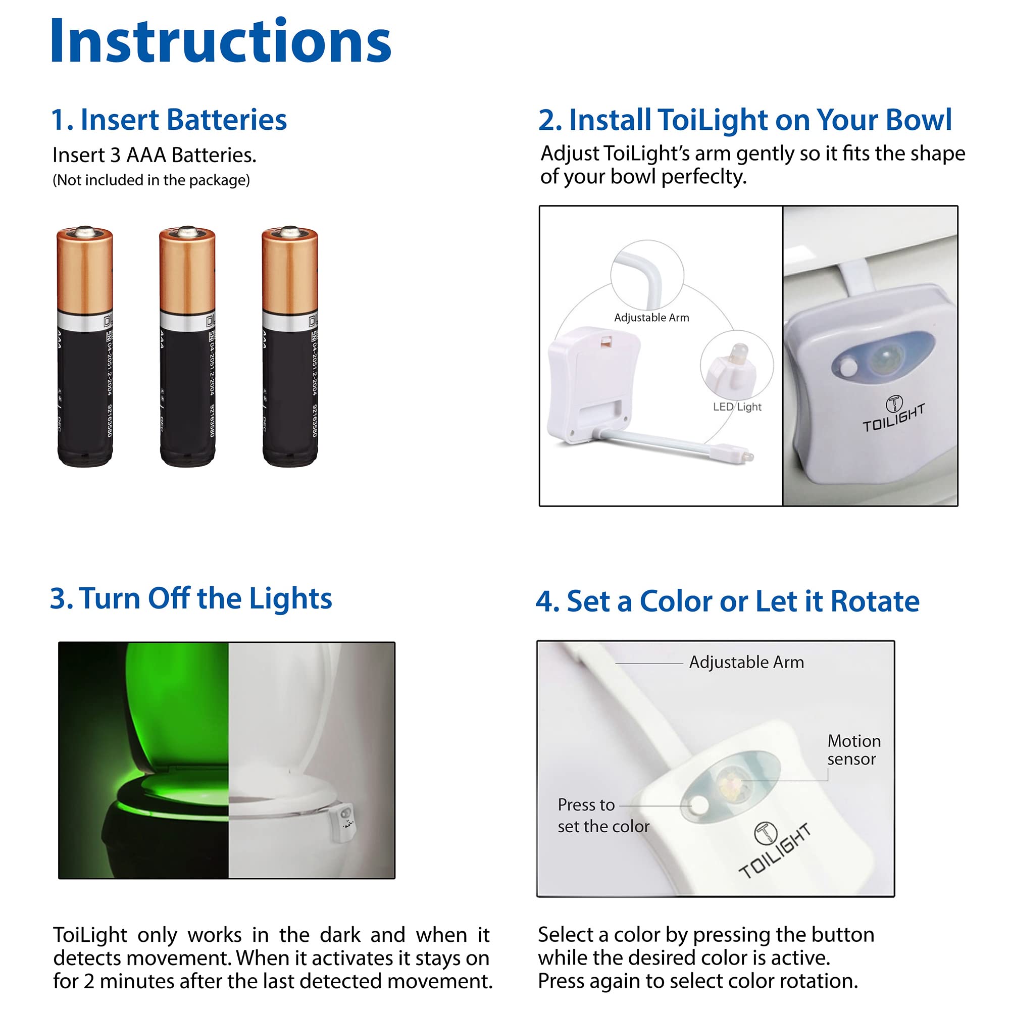 ToiLight The Original Toilet Bowl Night Light. Fun Useful Bathroo by ToiLight - Angle View 8