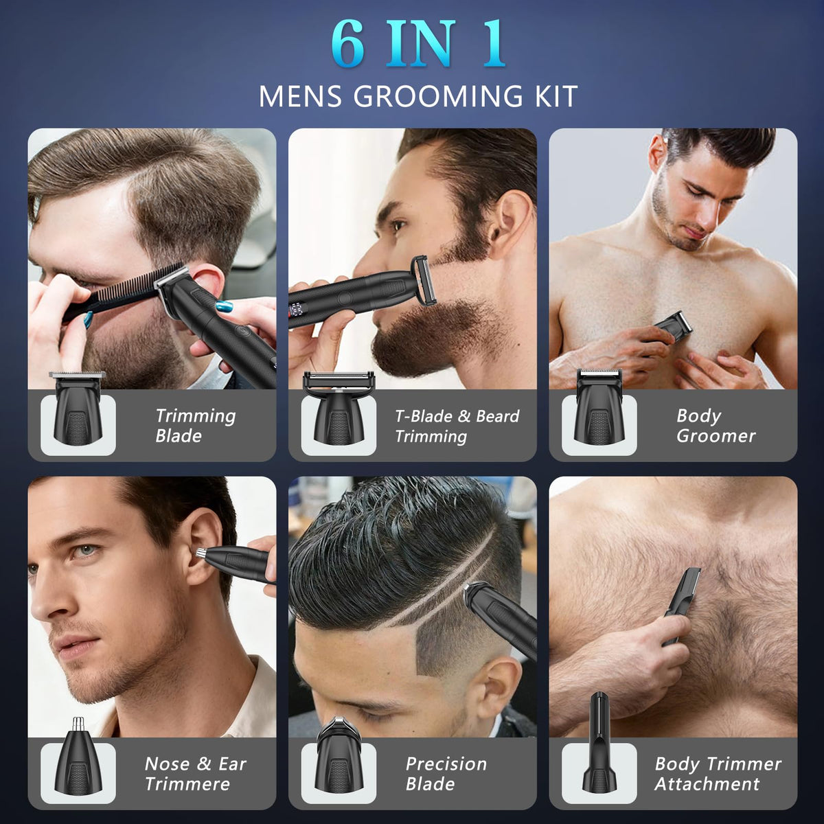 Manscape Body Beard Trimmer for Men Waterproof 6 in 1 - Bomxin Official Imagery - 8
