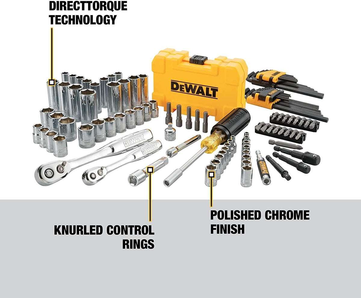 DEWALT Mechanics Tools Kit and Socket Set 1 4 3 8 Drive SAE - Premium Selection Official Imagery - 4