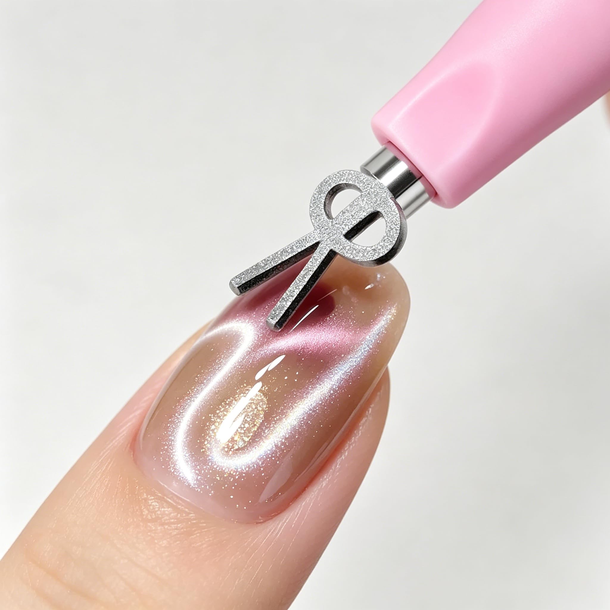 Yyksuip 4-piece cat eye nail magnet kit with dual-ended pen and bunny guides for 3D gel nail art and stunning cat eye designs.