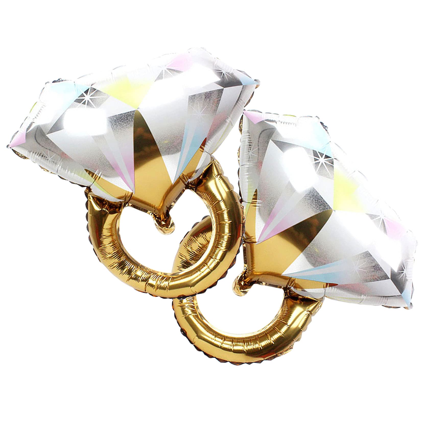 2Pcs Diamond Ring Aluminum Balloon,Wedding Bridal Shower - Product Imagery
