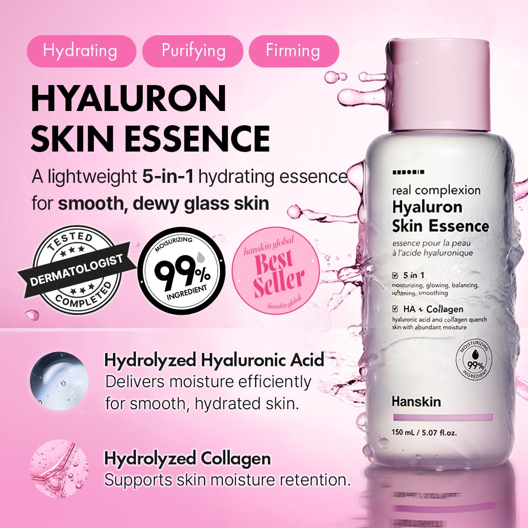 Hanskin Hyaluron Skin Essence, Hyaluronic Acid Toner, Dry Skin, 5.07 fl oz - Hanskin Official Product View 5