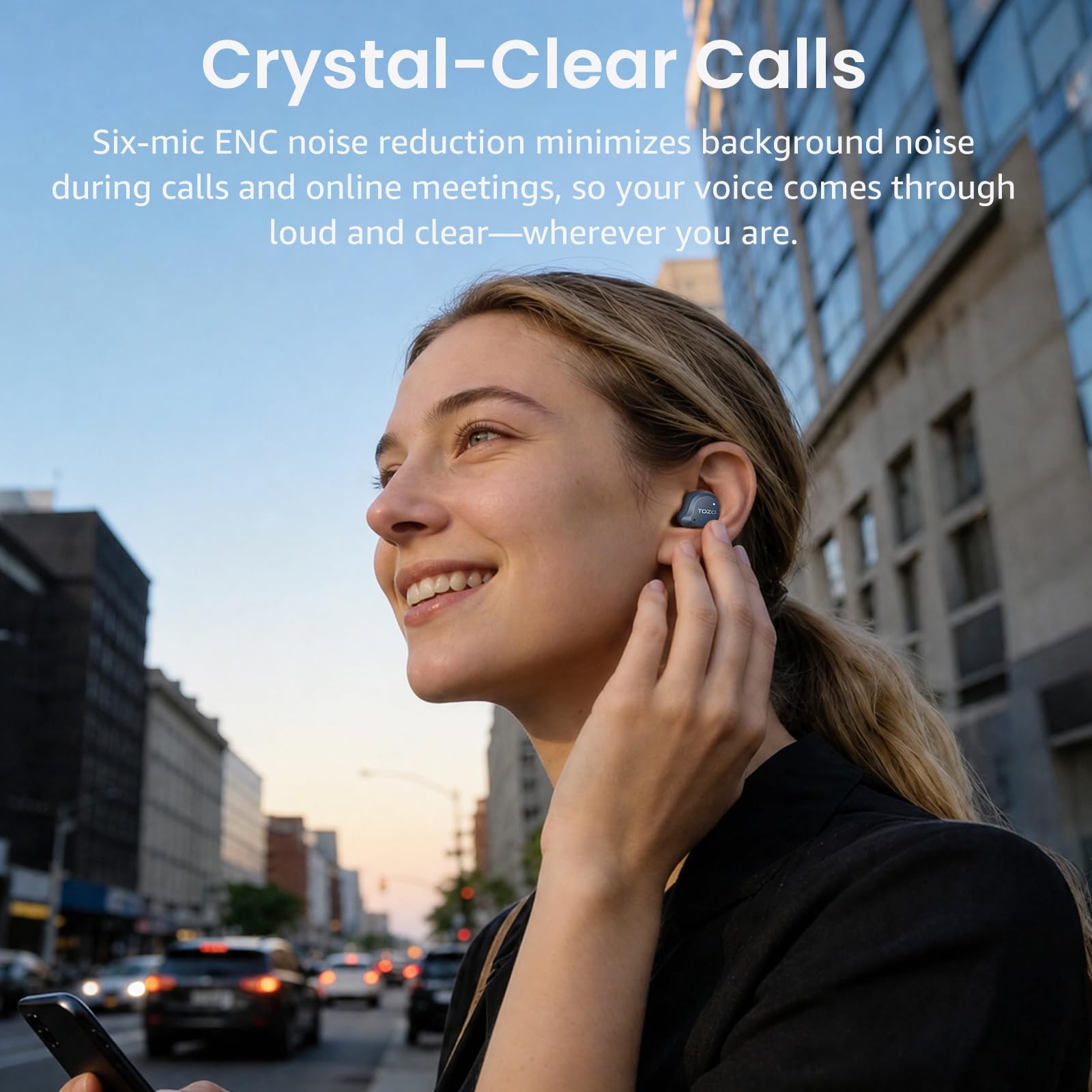 TOZO NC9 Hybrid Active Noise Cancelling Wireless Earbuds, 60H, LE - TOZO Official Product View 8