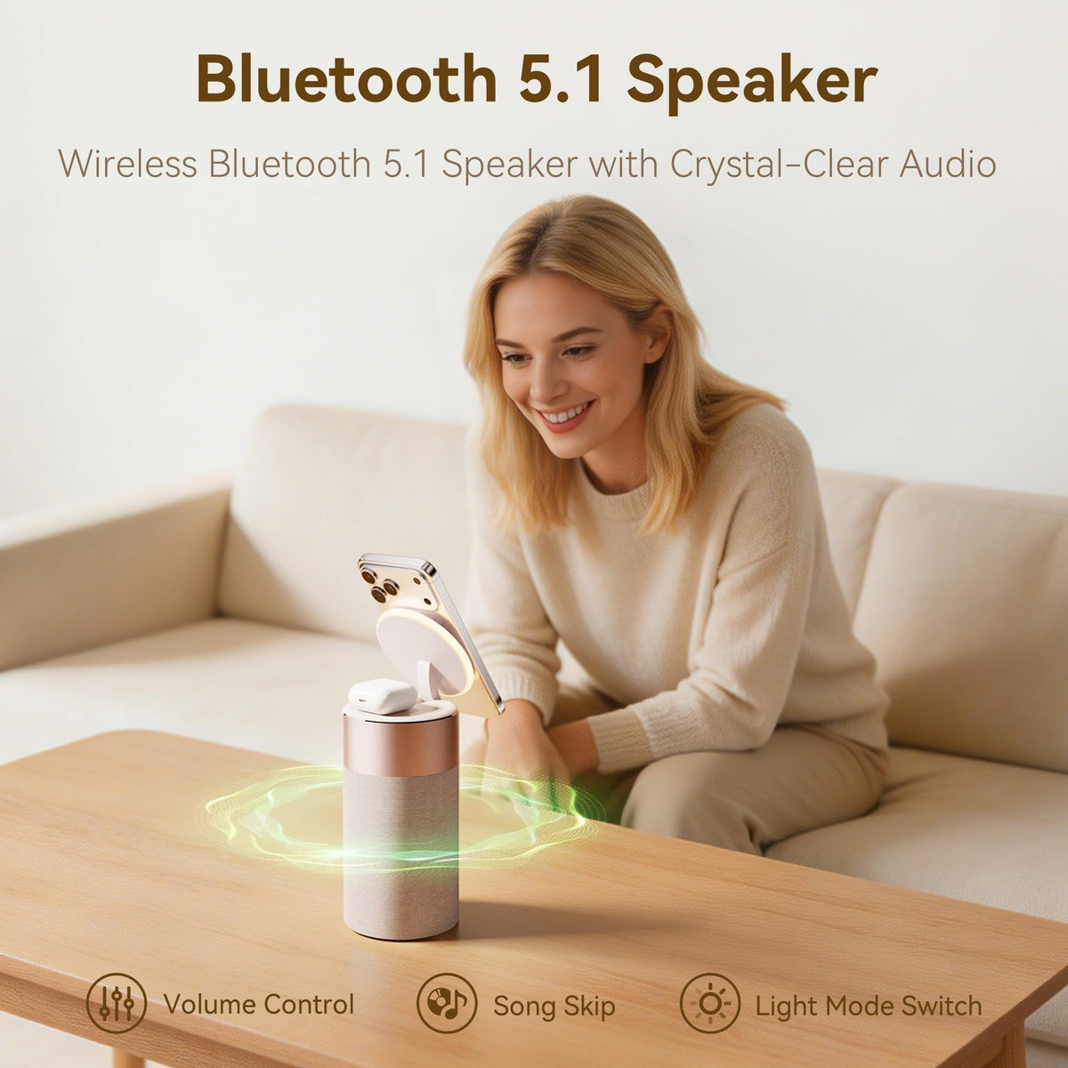 4 in 1 Bluetooth Speaker 15W Portable Speaker Magnetic - KUANGXIANG Official Imagery - 4
