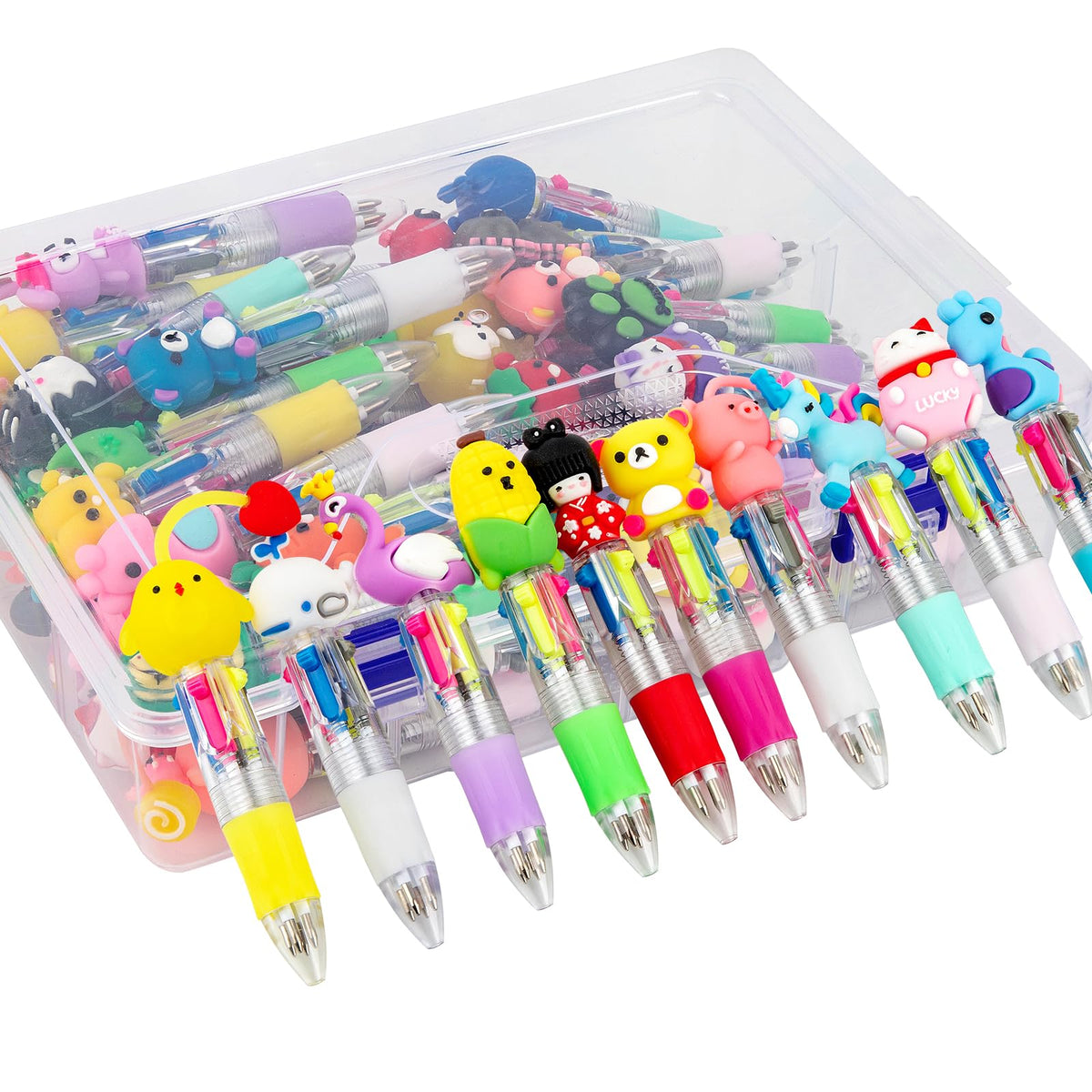 60 Pack Mini 4 in 1 Multicolor Ballpoint Pens for Kids Bulk - HNSYYF Official Imagery - 5