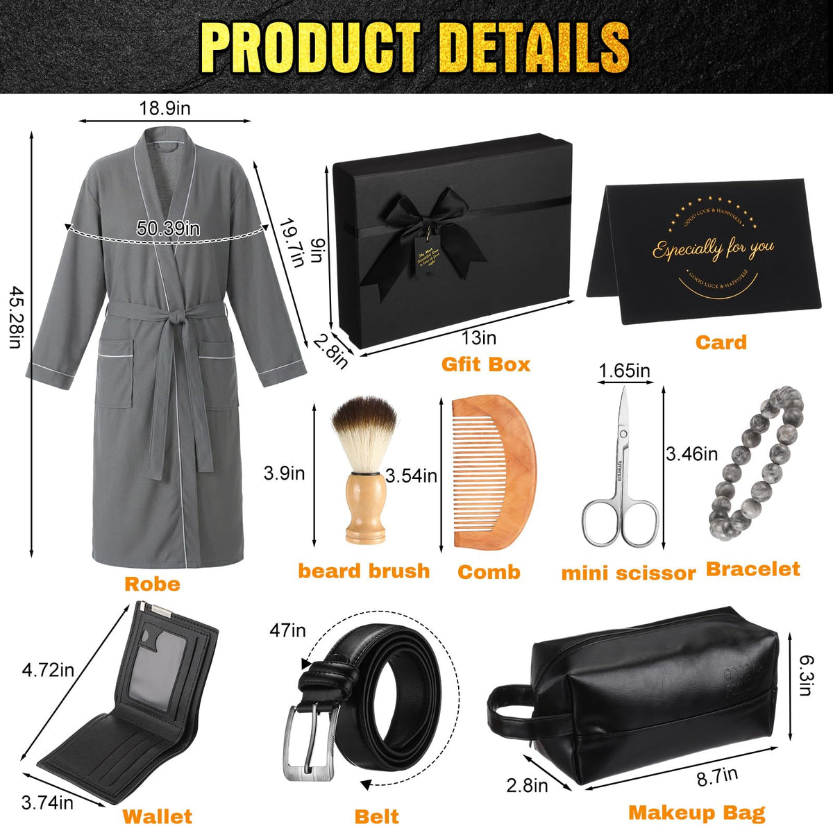 Shyyween 10 Pcs Birthday Gifts Baskets for Men Beard Care - Shyyween Official Imagery - 3