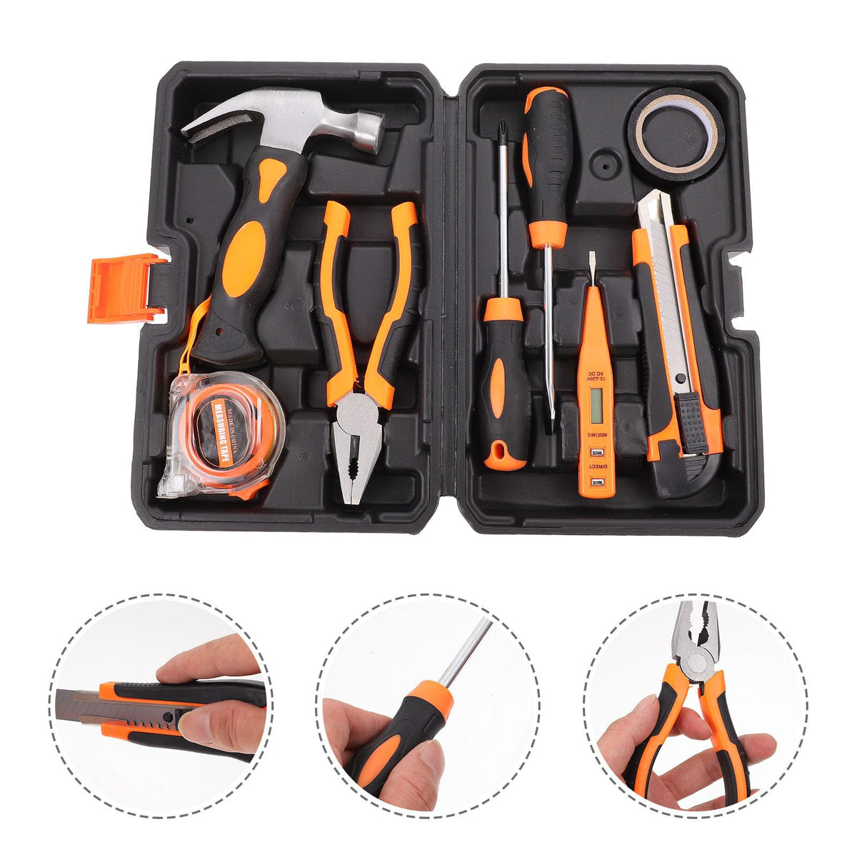 8pcs Home Repair Tool Set with Toolbox for DIY Household - FRCOLOR Official Imagery - 7