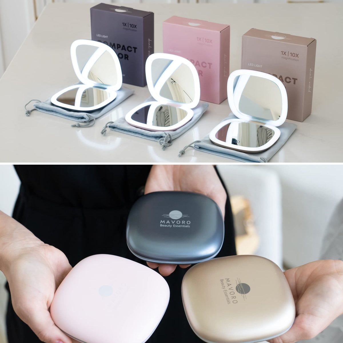 Mavoro LED Compact Makeup Mirror - Mavoro Official Imagery - 8