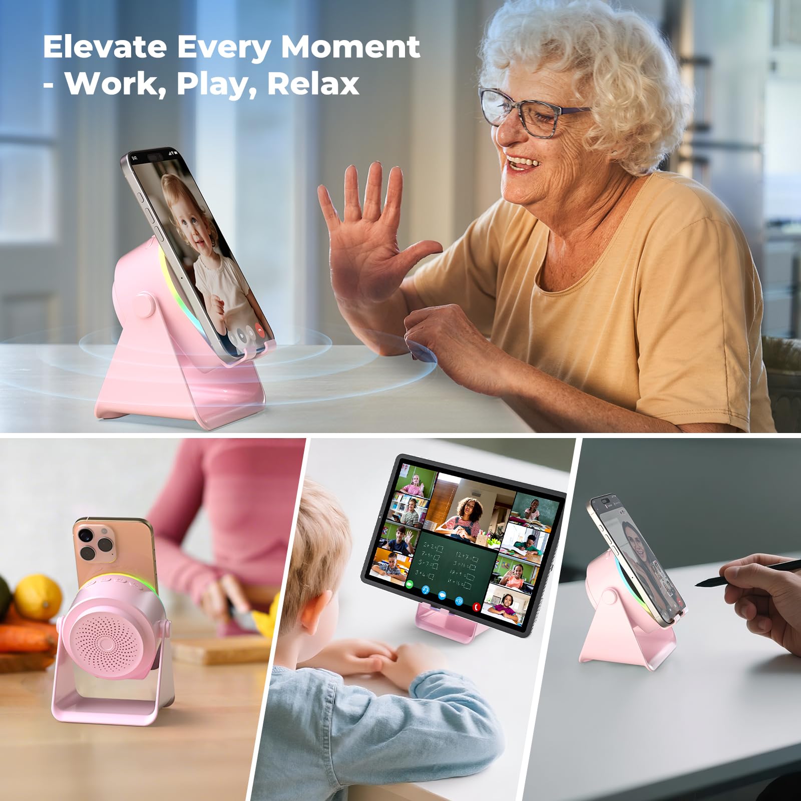 Dohelly Wireless Induction Speaker,Bluetooth Speaker with Phone Stand - Dohelly Official Product View 9