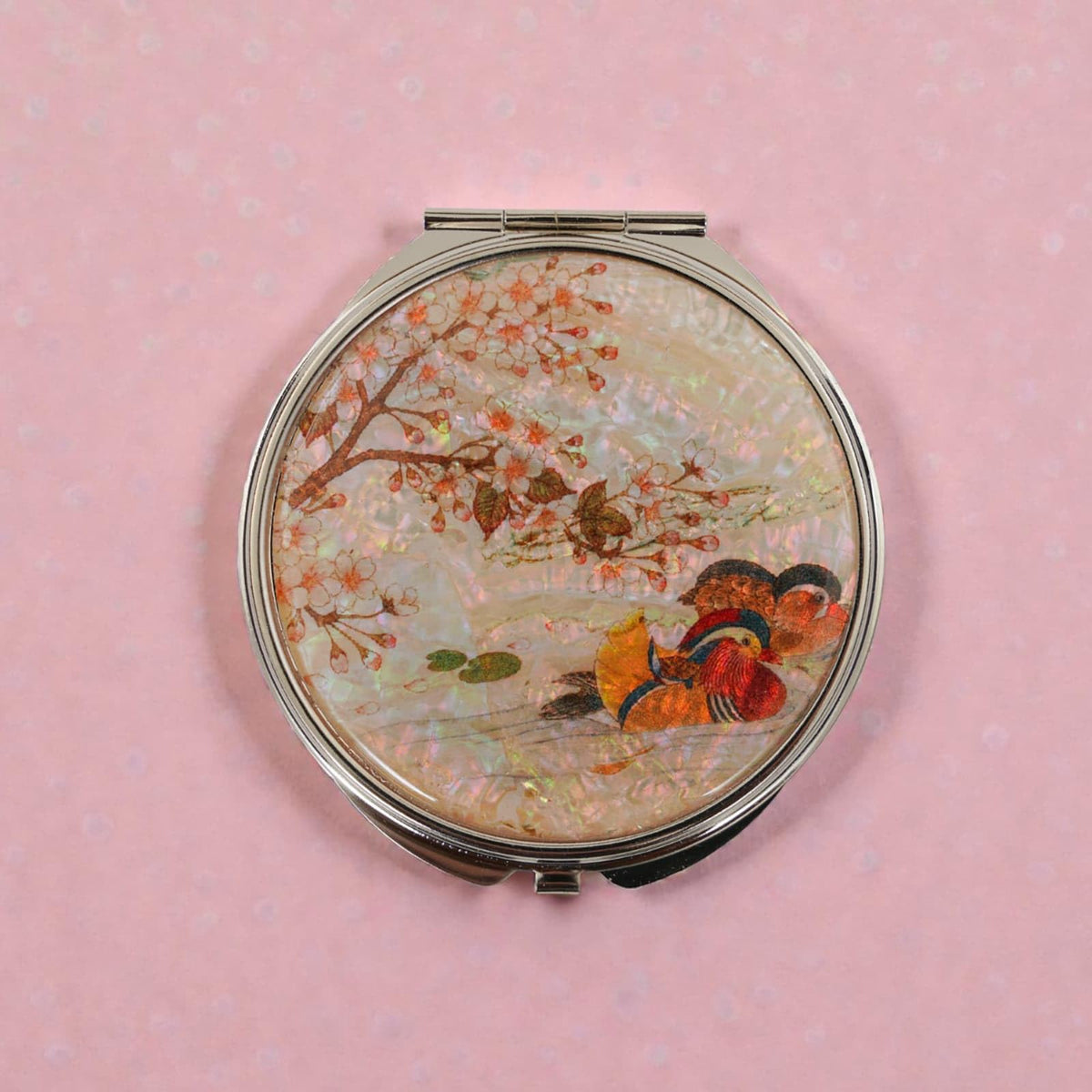 Mother of Pearl Compact Mirror Dual Magnification Gift for - February Mountain Official Imagery - 8