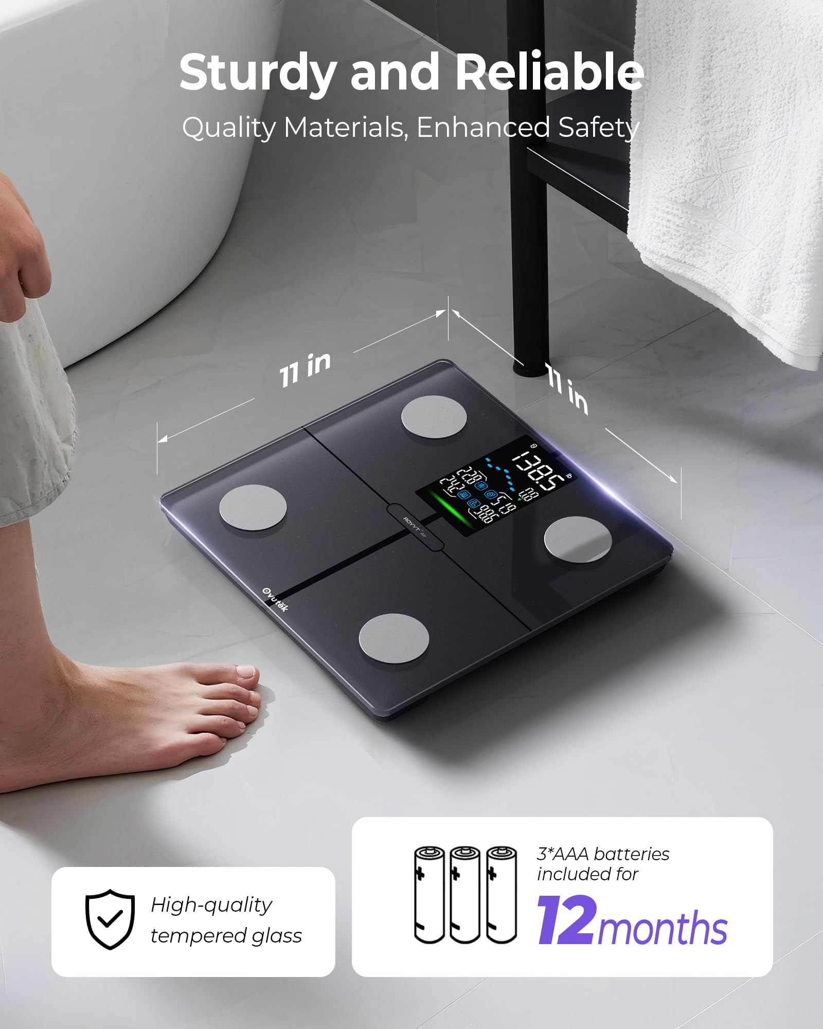 Ovutek Smart Digital Scale for Body Weight, Body Fat and BMI, FSA Eligible - Ovutek Official Product View 7