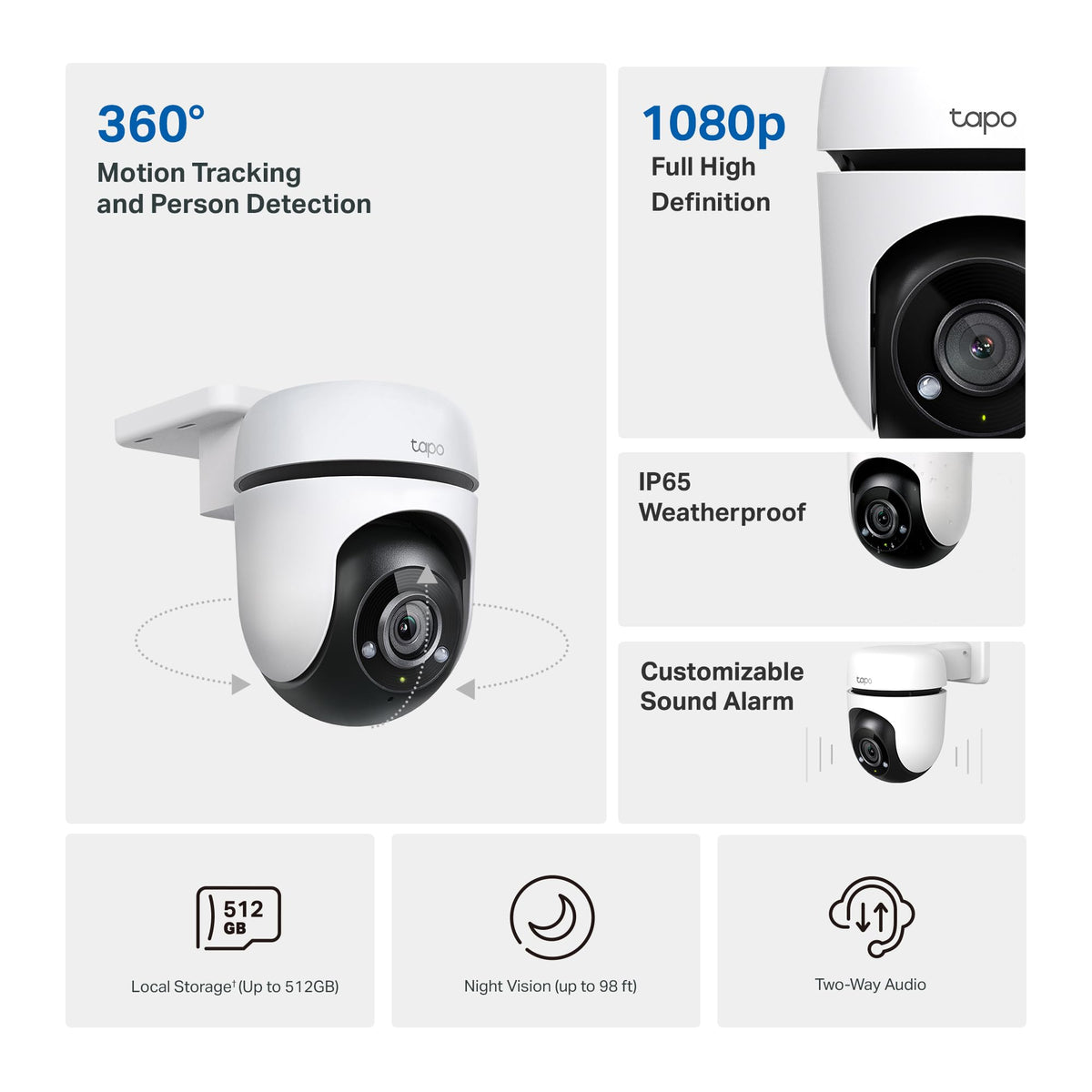 TP Link Tapo 1080P Outdoor Wired Pan Tilt Security Camera - Premium Selection Official Imagery - 3