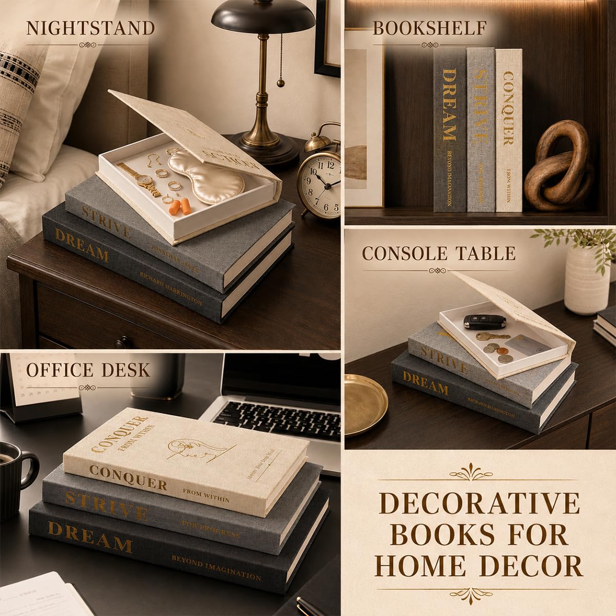 Decorative Books Set of 3 Linen Coffee Table Books - Oxdigi Official Imagery - 7