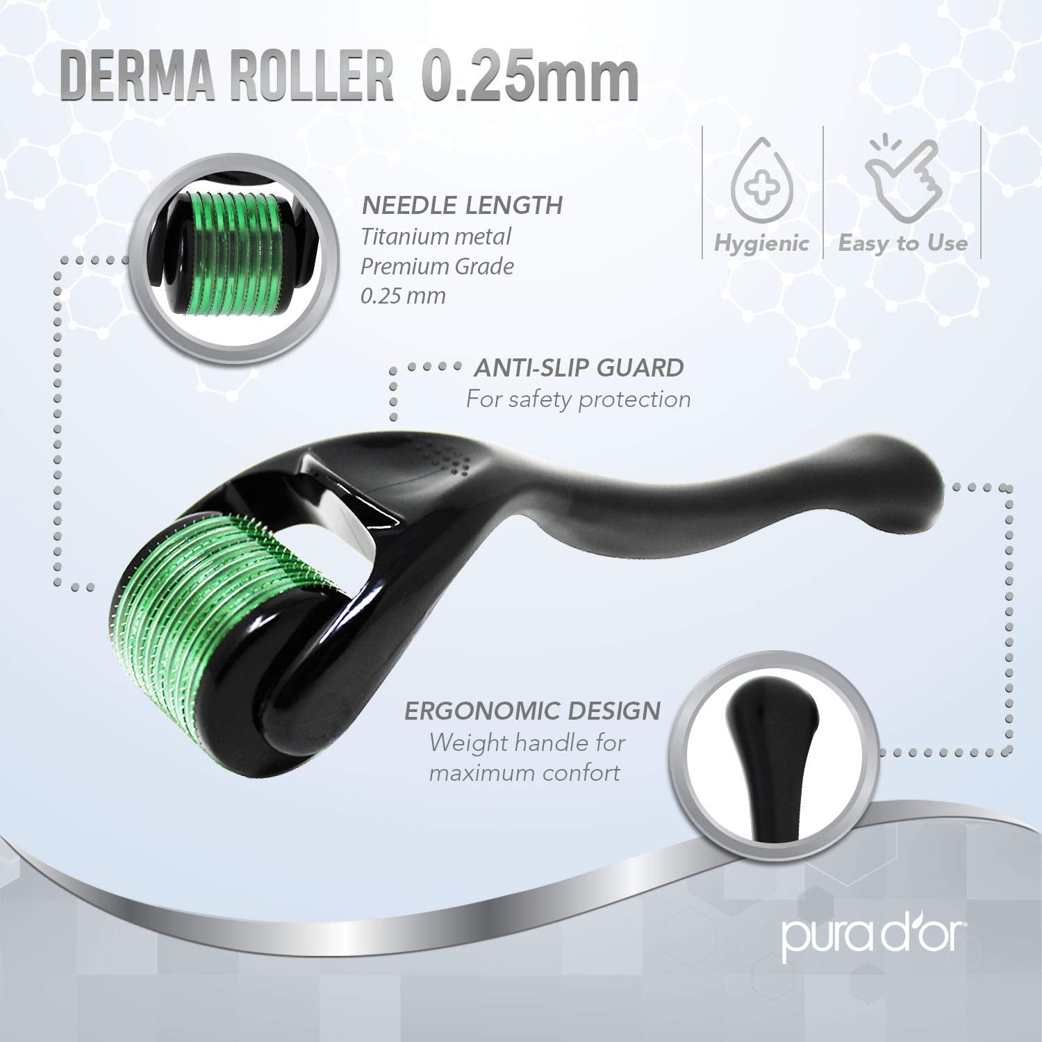 PURA D OR 25 Vitamin C Serum 4 Oz 0 25mm Derma Roller Set - PURA D'OR Official Imagery - 7