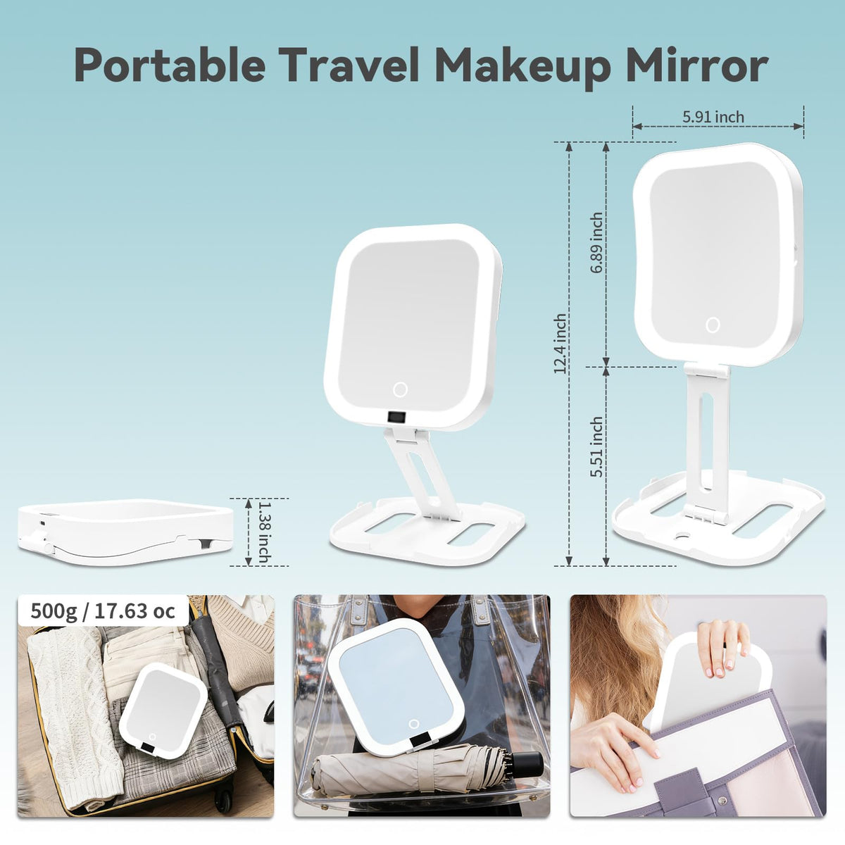 Travel Makeup Mirror with Lights 10X Magnifying Mirror with - SANYCASA Official Imagery - 3