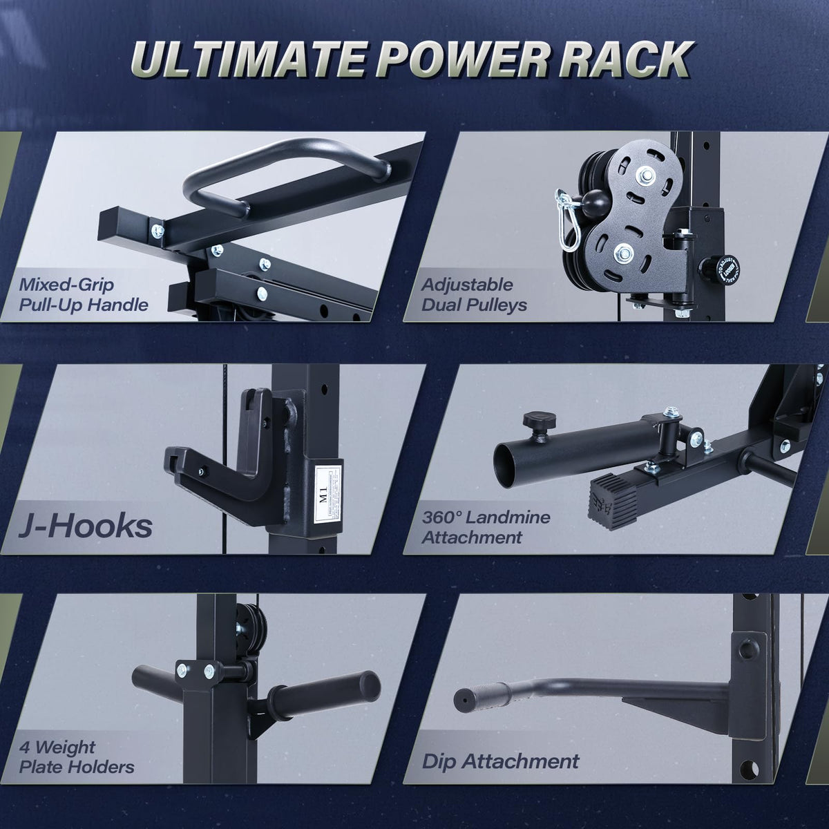 MAJOR FITNESS Drone3 Power Rack 2500lbs Multi Function Home - MAJOR FITNESS Official Imagery - 5
