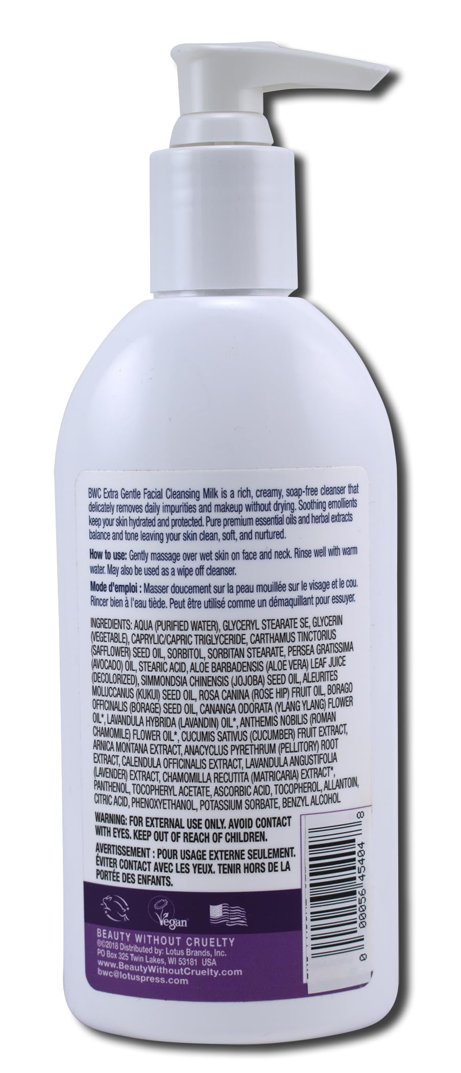 Beauty without Cruelty Facial Cleansing Milk, Extra Gentle, - Beauty Without Cruelty