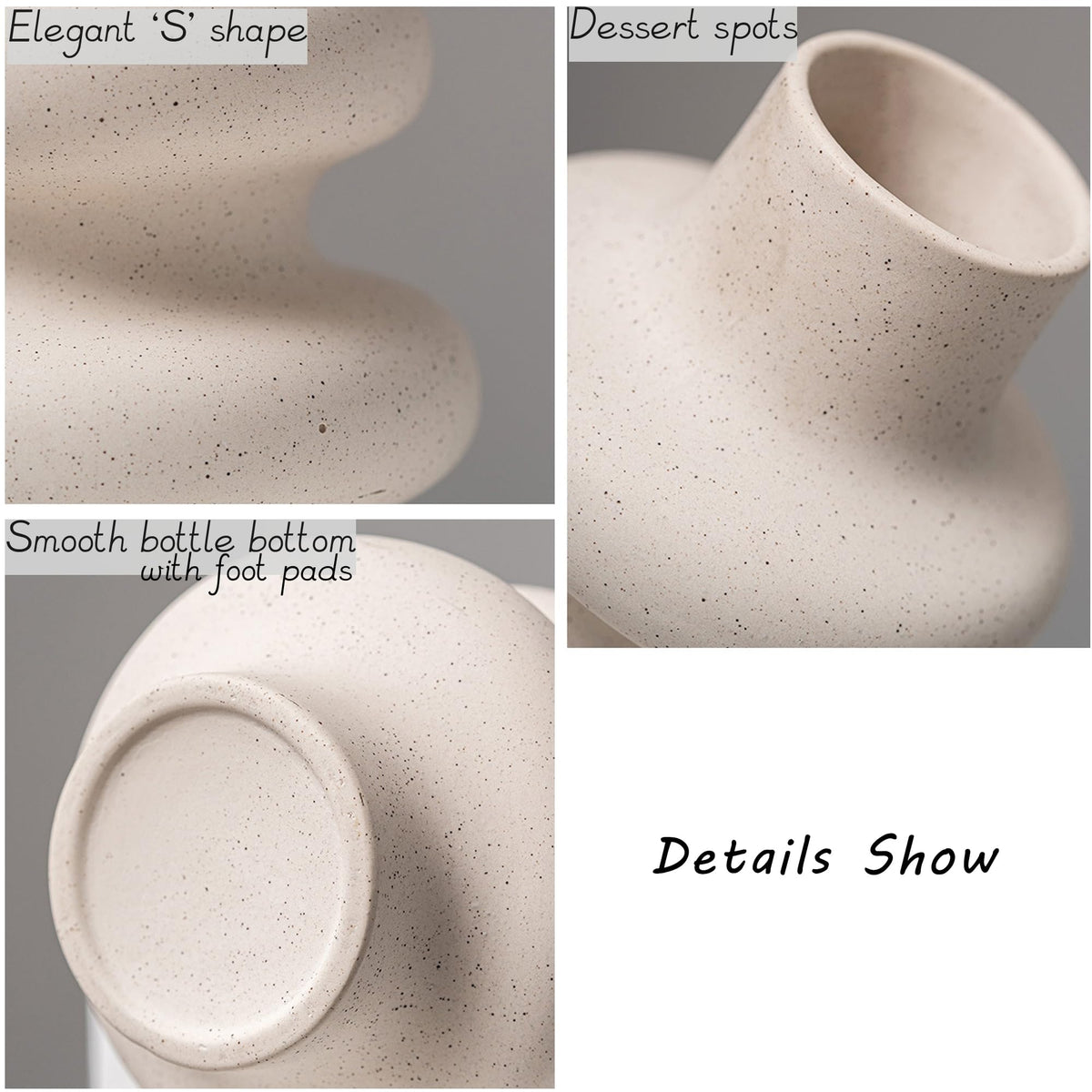 Ceramic Vases Set Boho Home Decor Vase Off White Set of 2 - Steviieden Official Imagery - 6