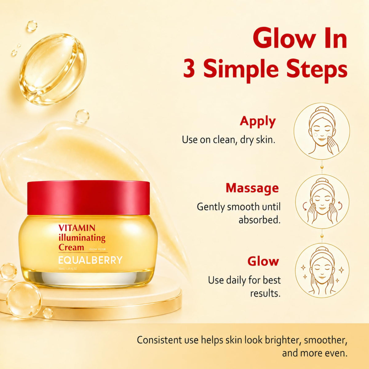 Vitamin Illuminating Cream with Niacinamide TXA Ceramide - EQUALBERRY Official Imagery - 8