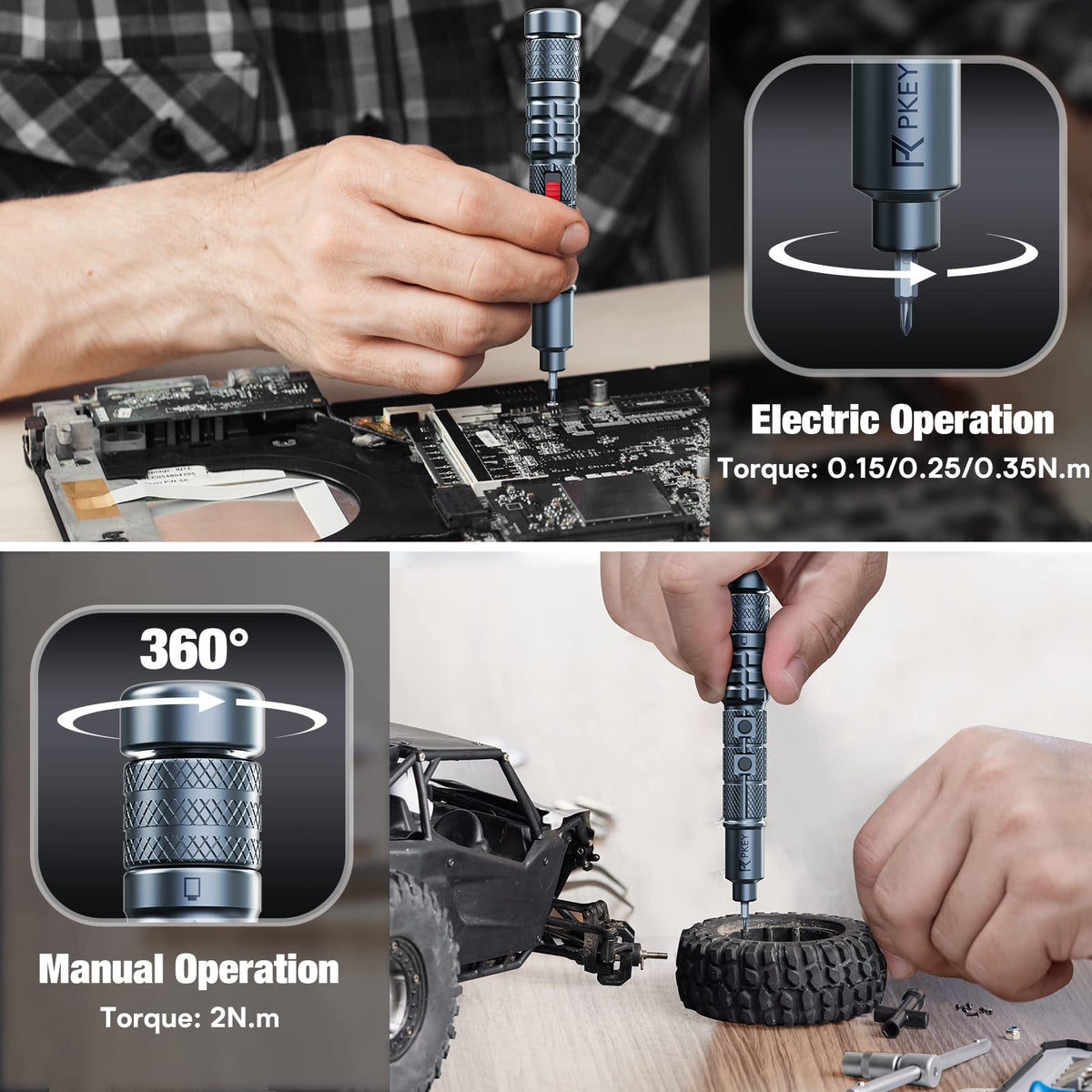 PKEY Mini Electric Screwdriver Set Precision Electric - PKEY Official Imagery - 4