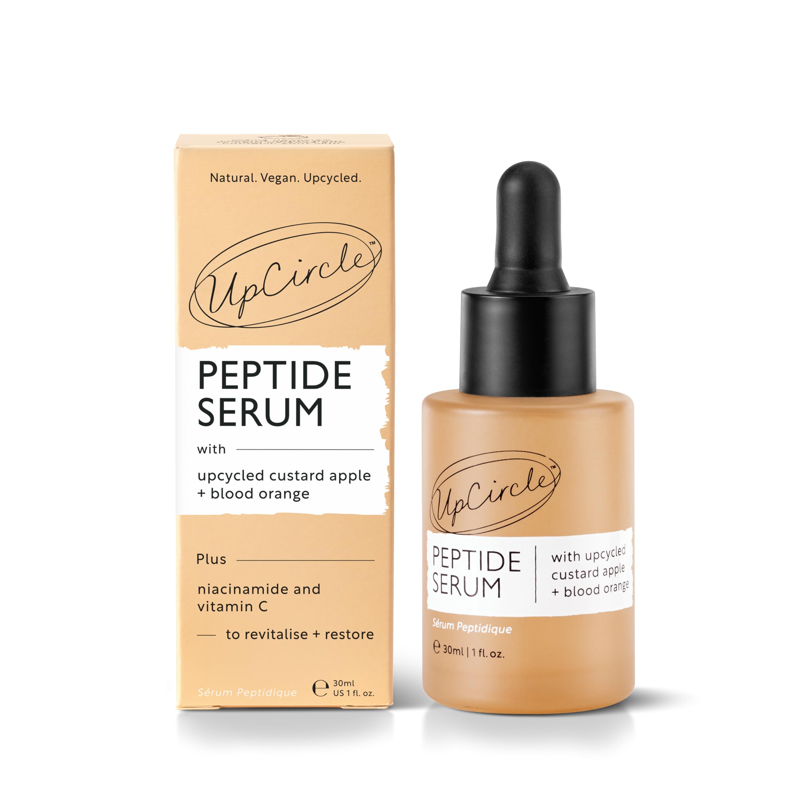UpCircle Peptide Serum – Improves Skin Elasticity + Boosts Collagen – Custard - UPCIRCLE Official Product View 3