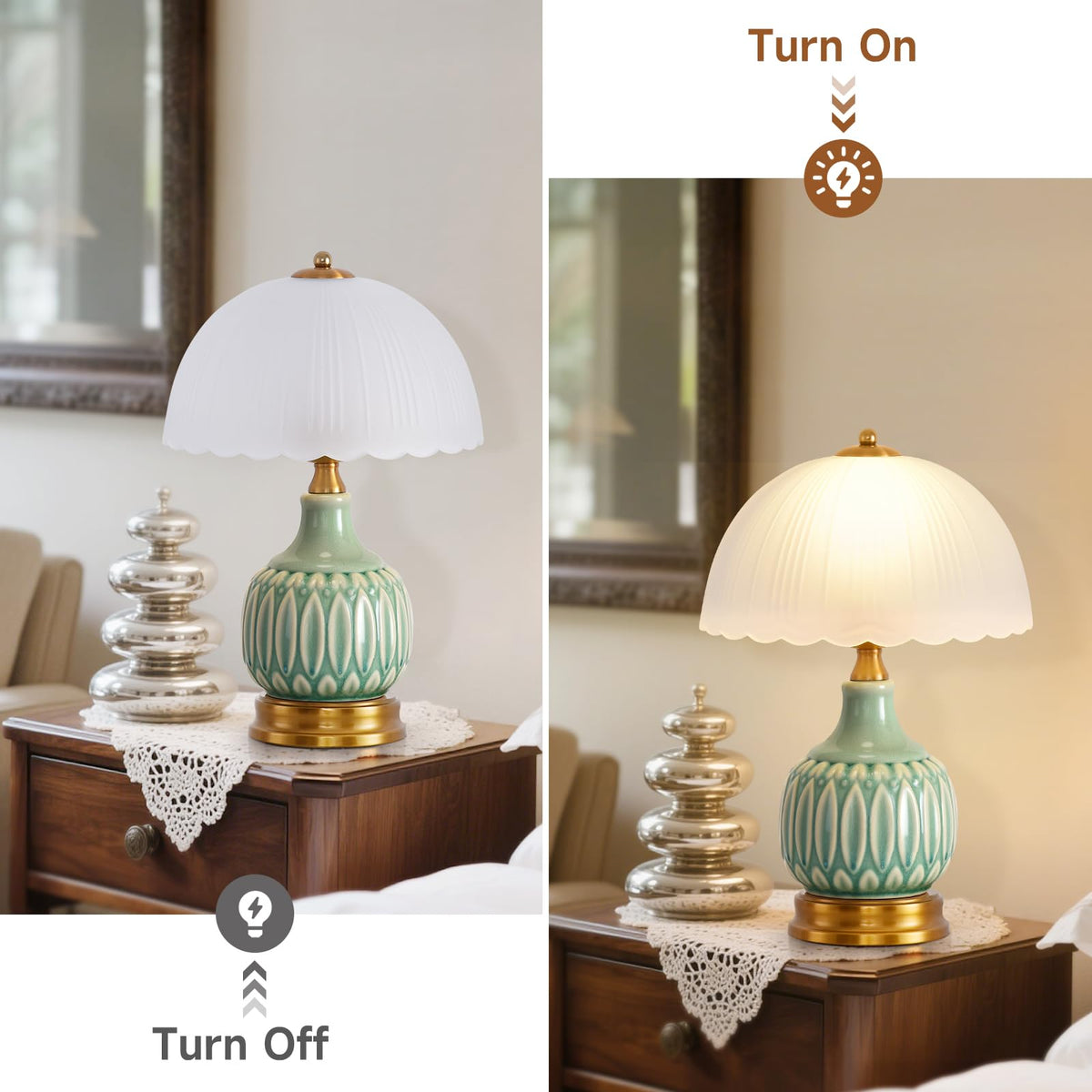 Table Lamps Ceramic Retro Lamp for Living Room 15 Modern - WELAISA Official Imagery - 8