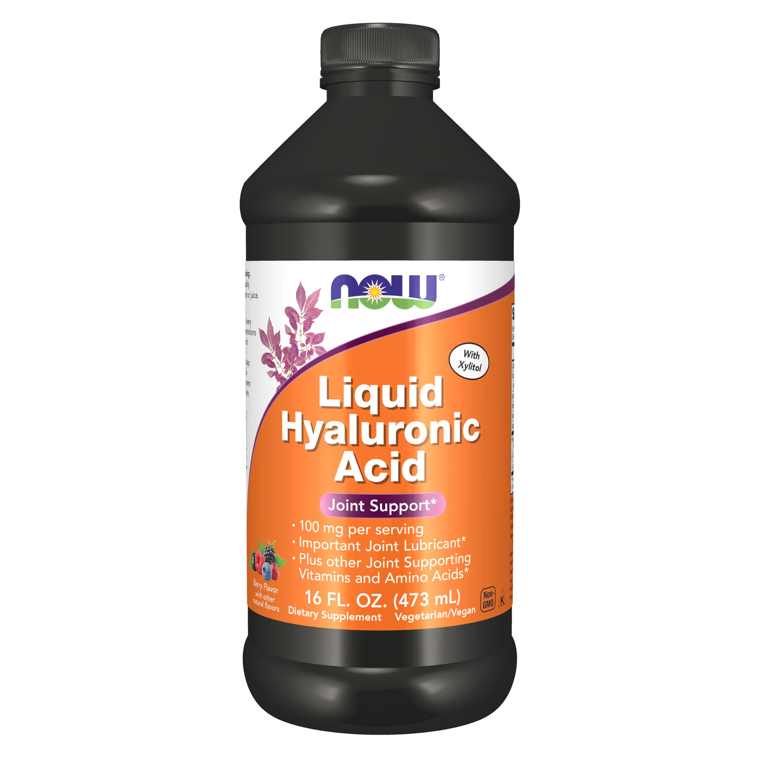 NOW Foods Supplements Liquid Hyaluronic Acid Delicious Berry - NOW Official Imagery - 1