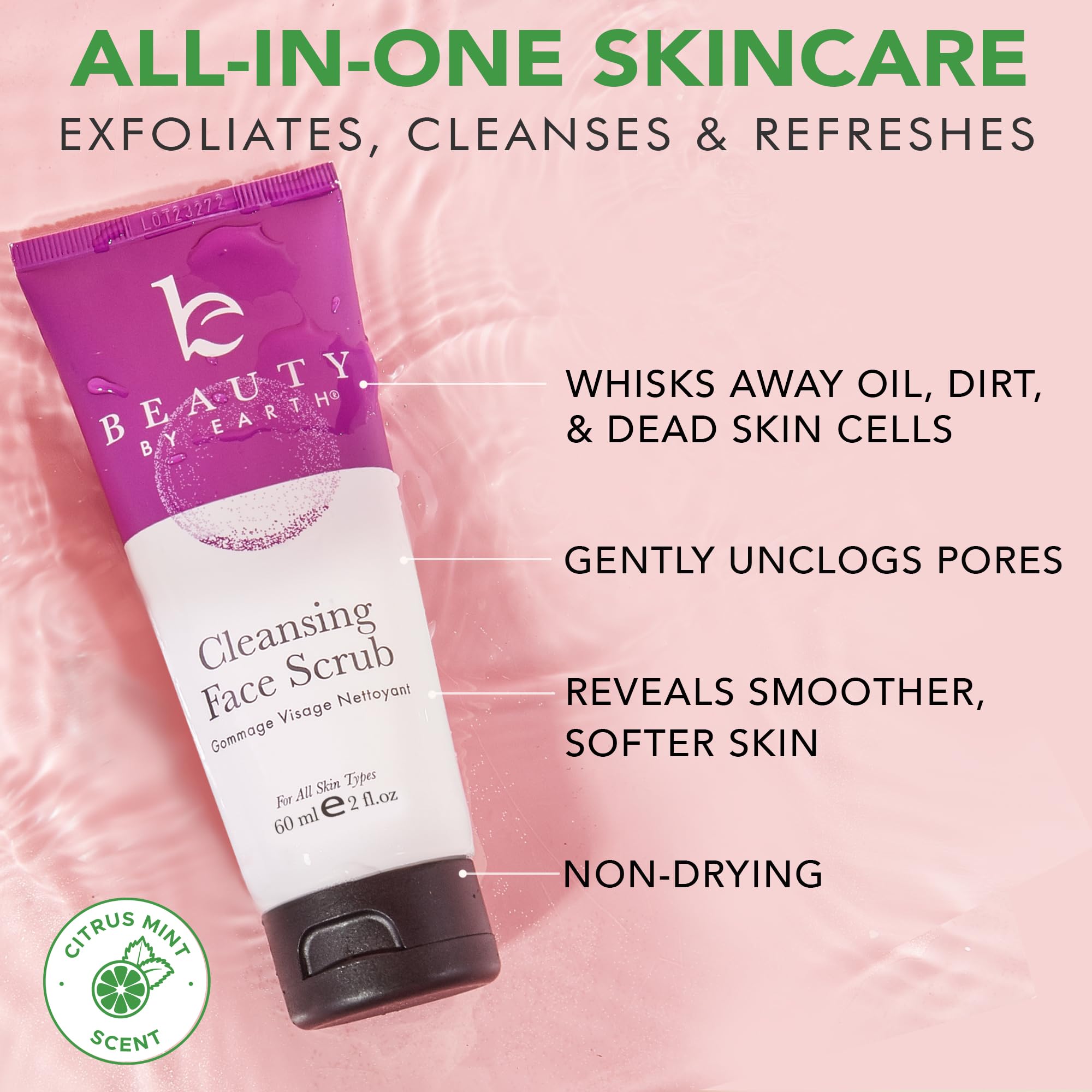 Beauty by Earth Facial Scrub Exfoliator - USA Made with Natural & Organic Ingred - Beauty by Earth Official Product View 5