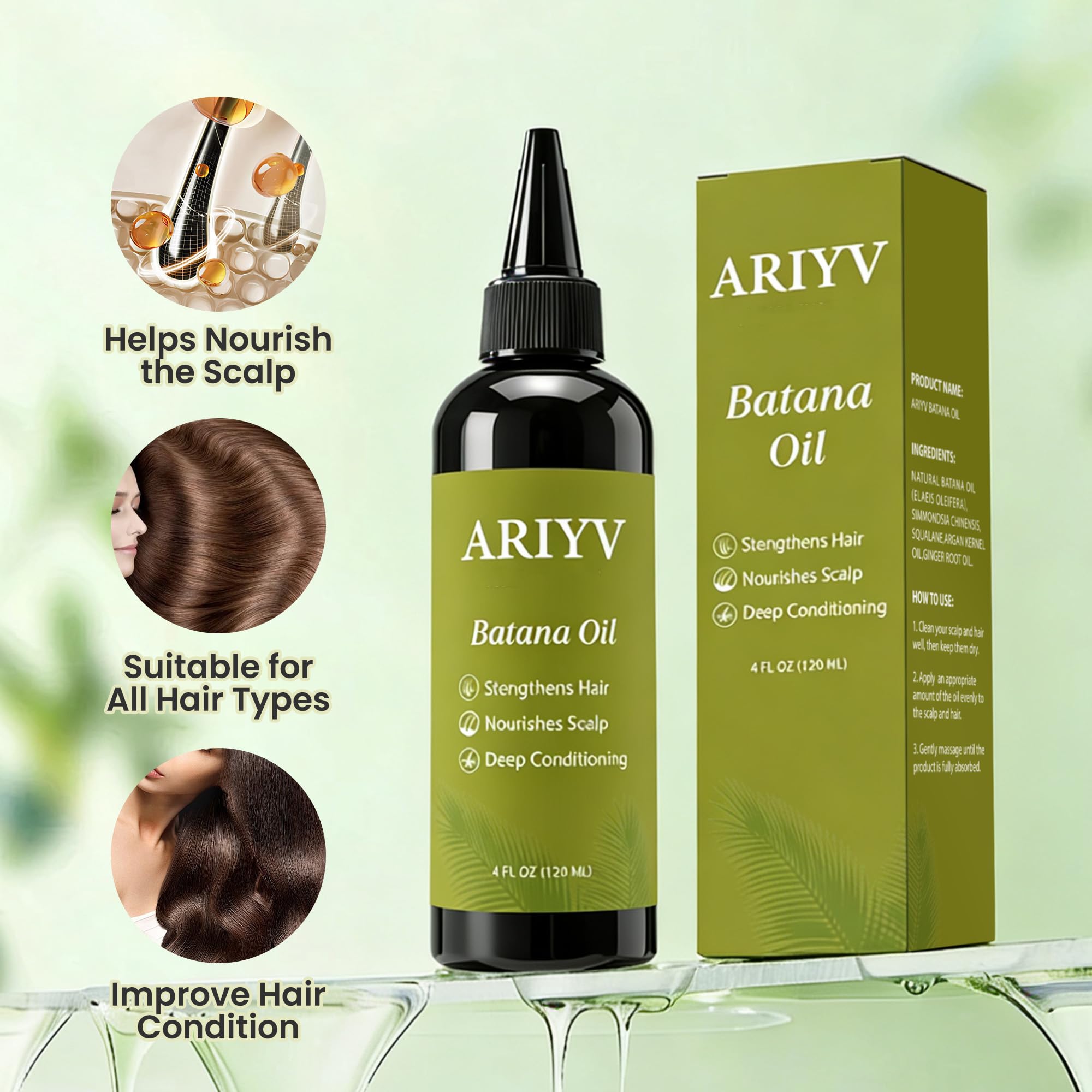 Ariyv Organic Raw Batana Oil for Hair & Scalp - Pure Unrefined Batana Butter for Hair - Ariyv Official Product View 8