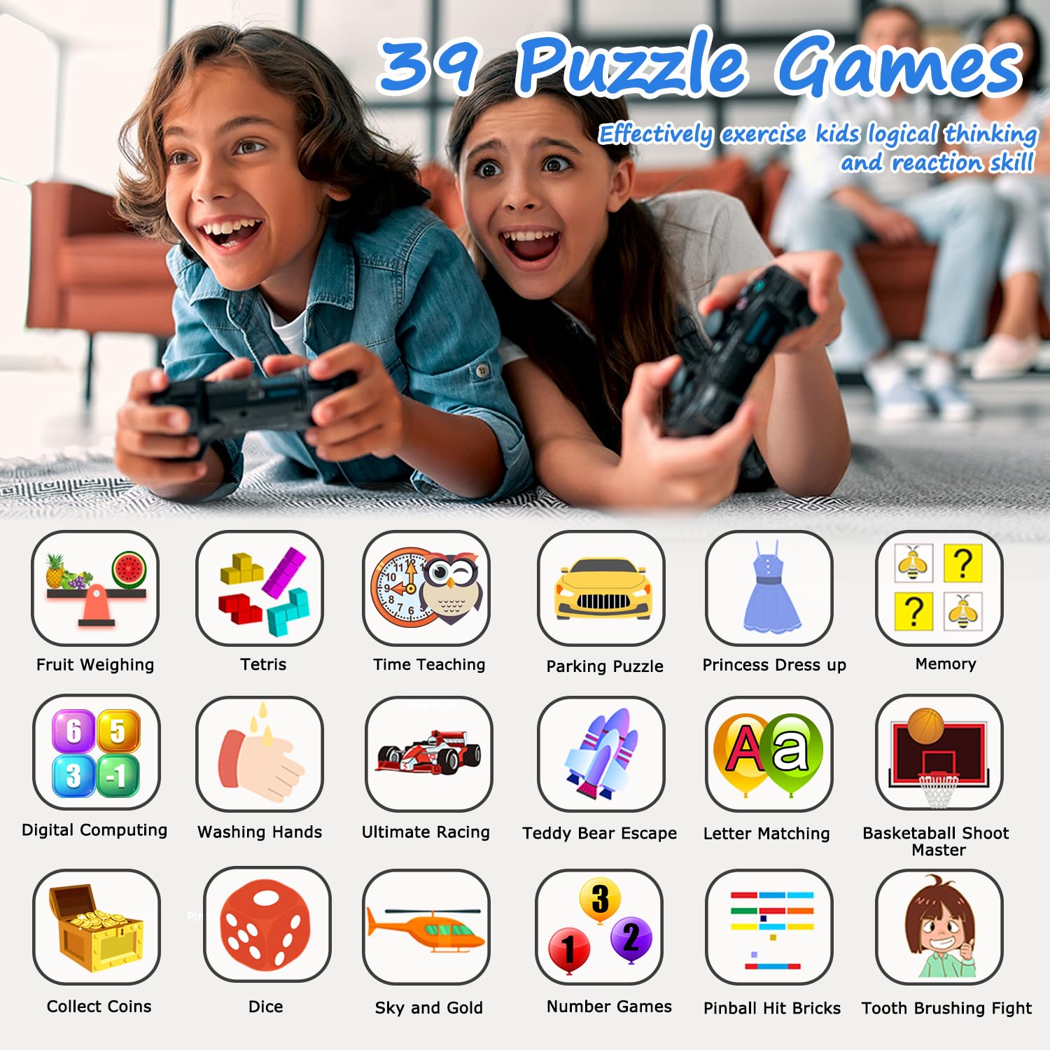 Wiszodet Kids Smart Game Watch with 39 Games HD Touch Screen Vide by Wiszodet - Angle View 3