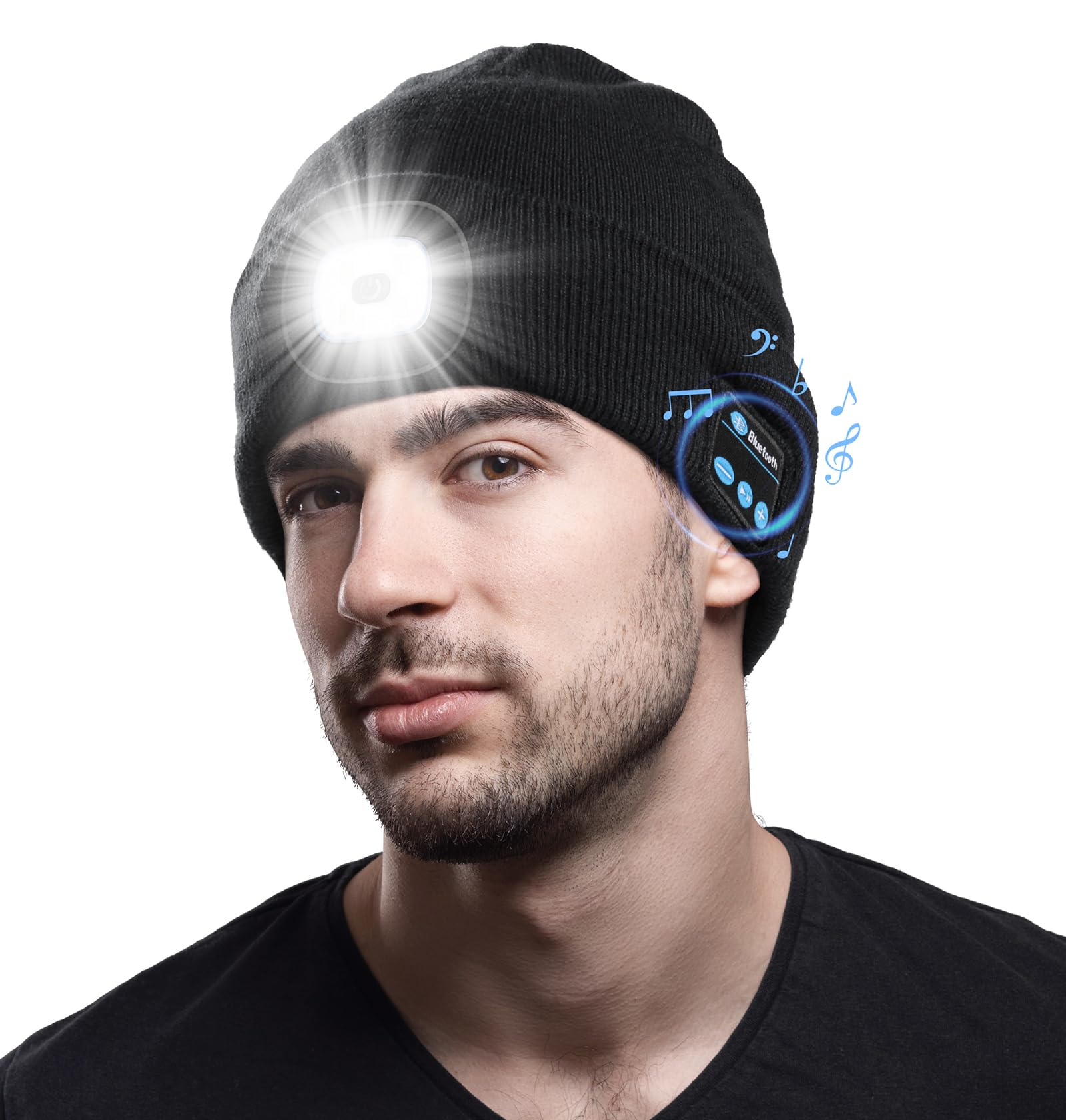 CENSGO Bluetooth Beanie with The Light, Unique Tech Gifts for Men Husb - View 1