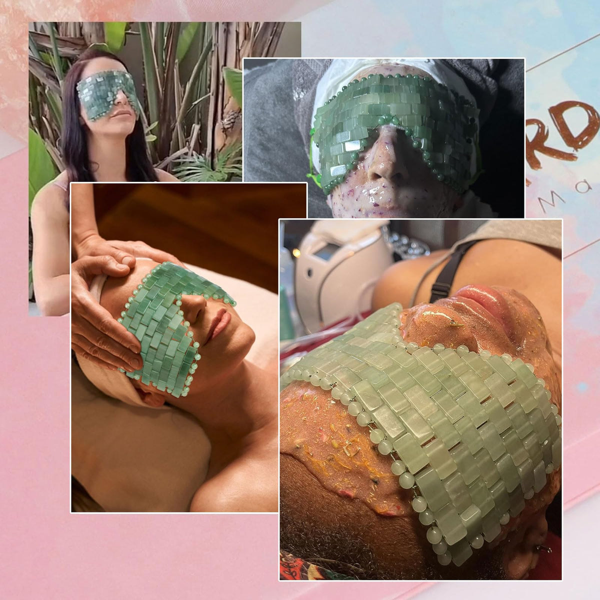 ideayard Jade Eye Mask Natural Jade Stone Beaded Eye Cover - ideayard Official Imagery - 6