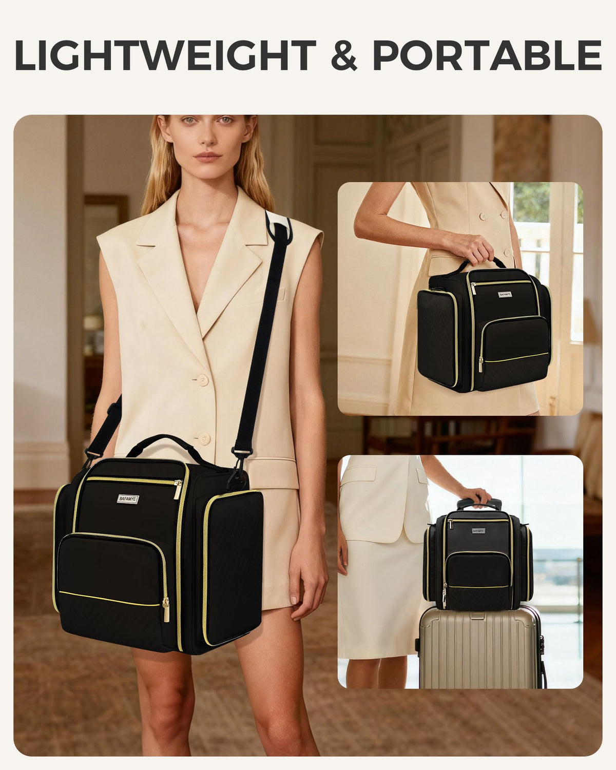 Large Travel Makeup Bag - BAFAMYE Official Imagery - 7