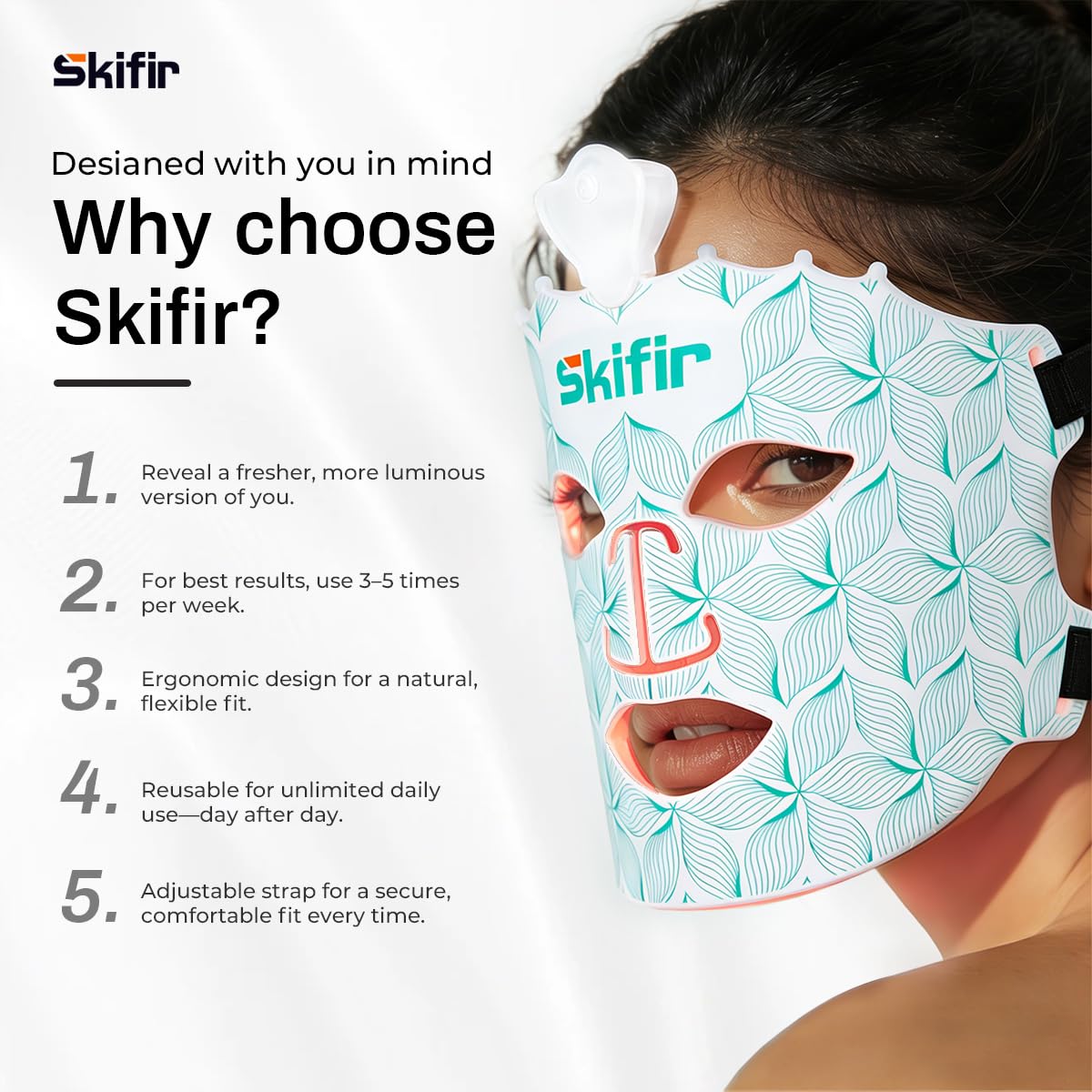 Wireless Photoelectric Beauty Red Light Mask Sustainable - skifir Official Imagery - 8
