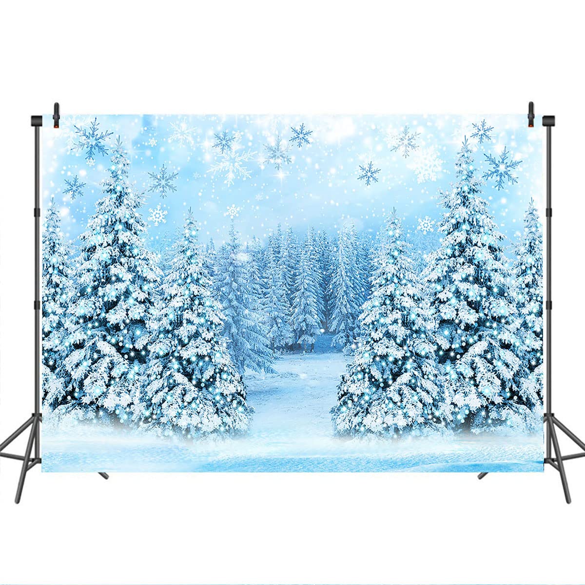 Mocsicka Winter Wonderland Backdrop 7x5ft Blue Christmas