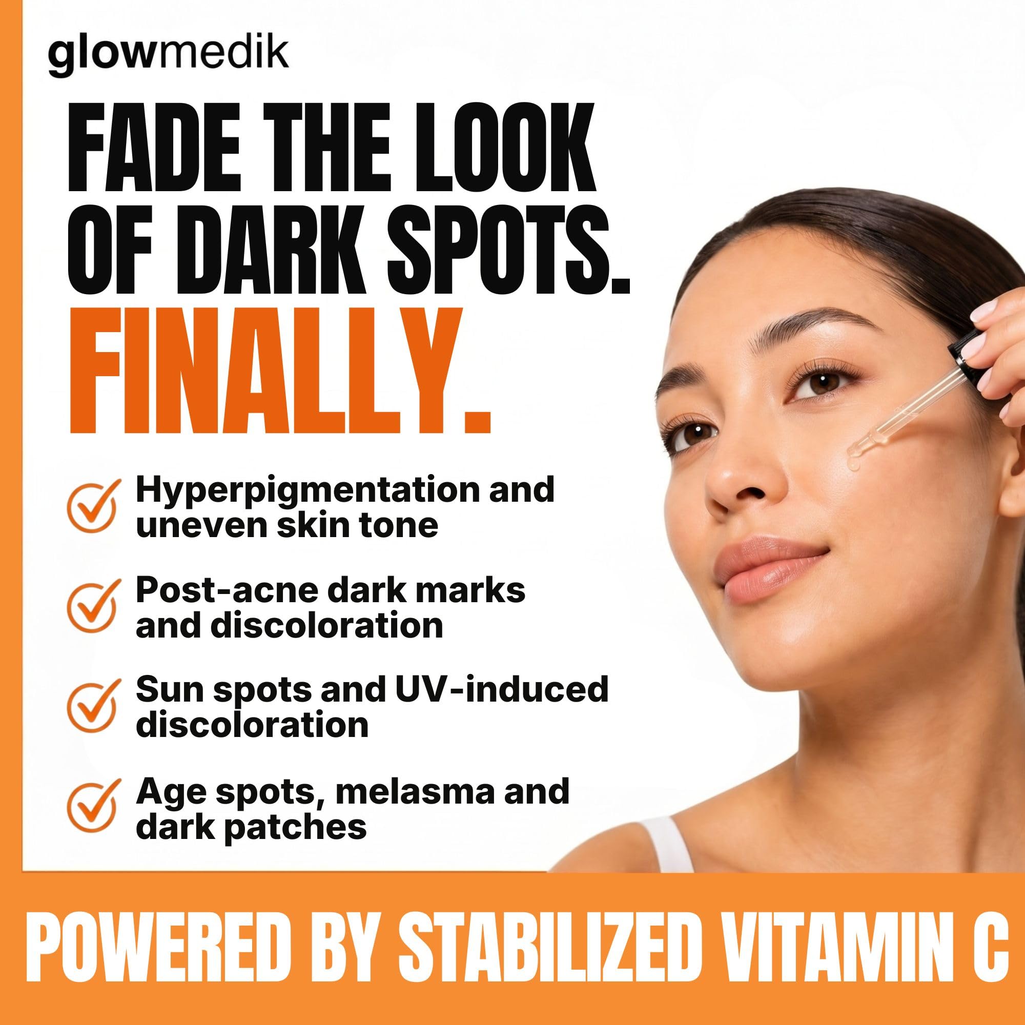 Brightening Vitamin C Serum for Face Dark Spot Corrector for - Glowmedik Official Imagery - 3