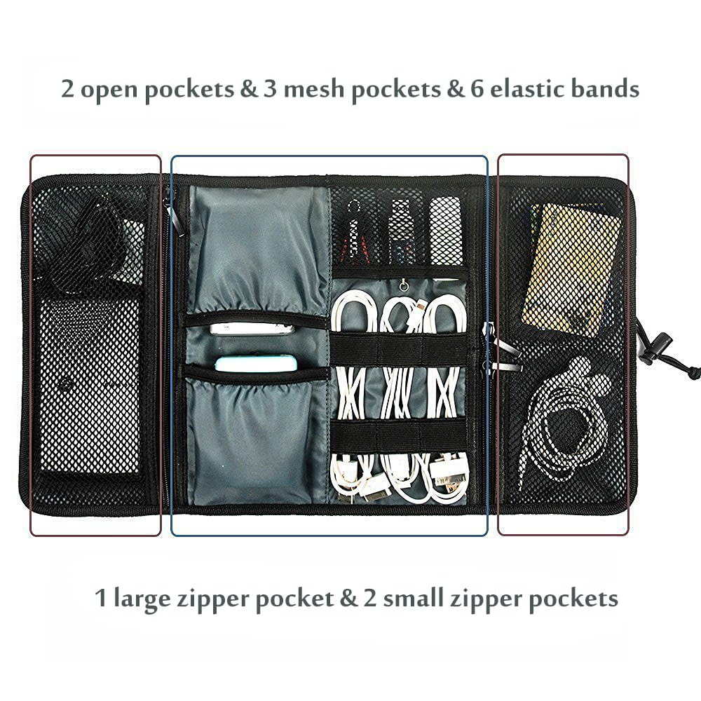 ProCase Electronic Organizer Cord Pouch, Travel Cable Charger Phone Accessories - ProCase Official Product View 2