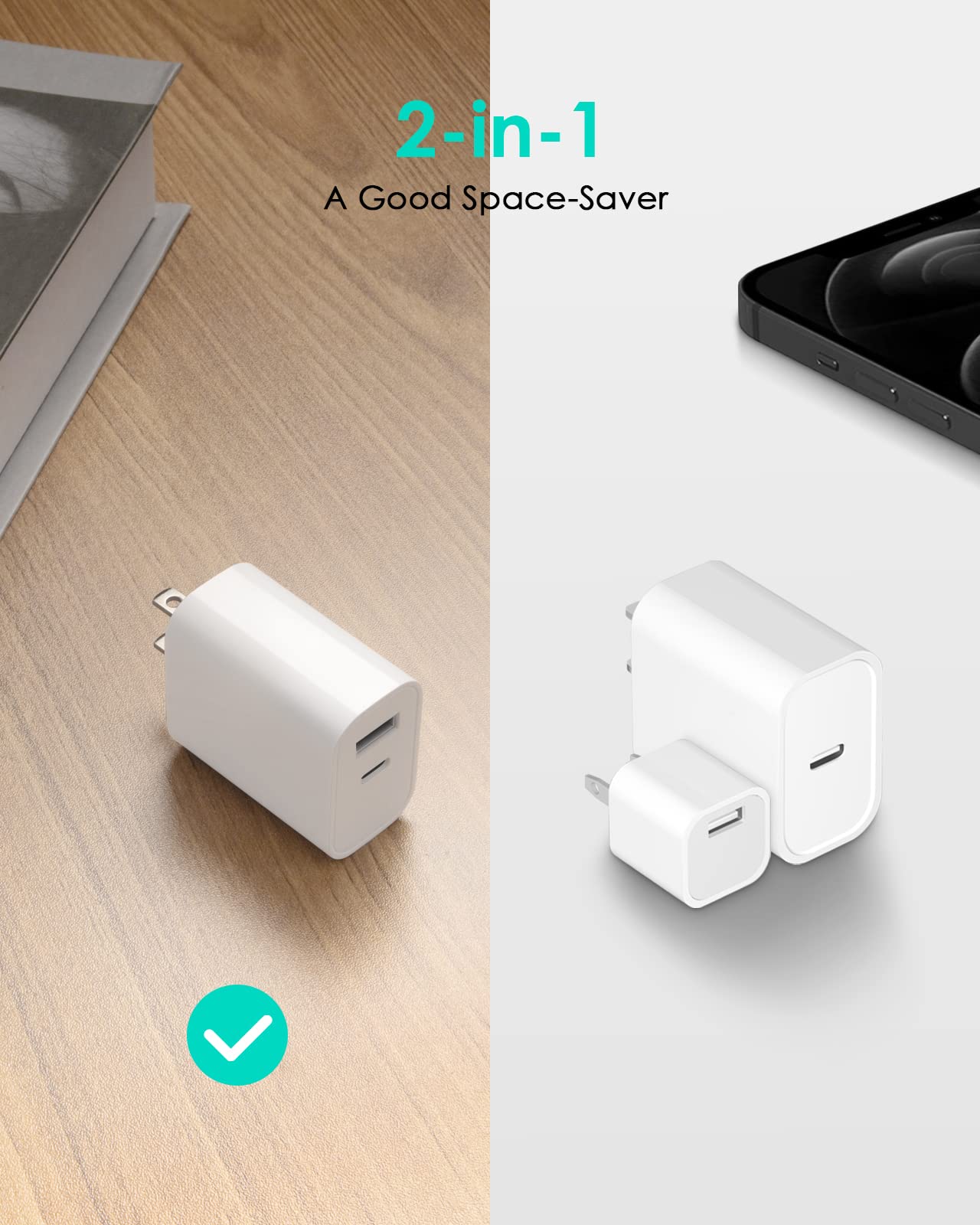 CXX 20W USB C Charger Block Fast Charging Multiport Adapter - CXX Official Product View 4
