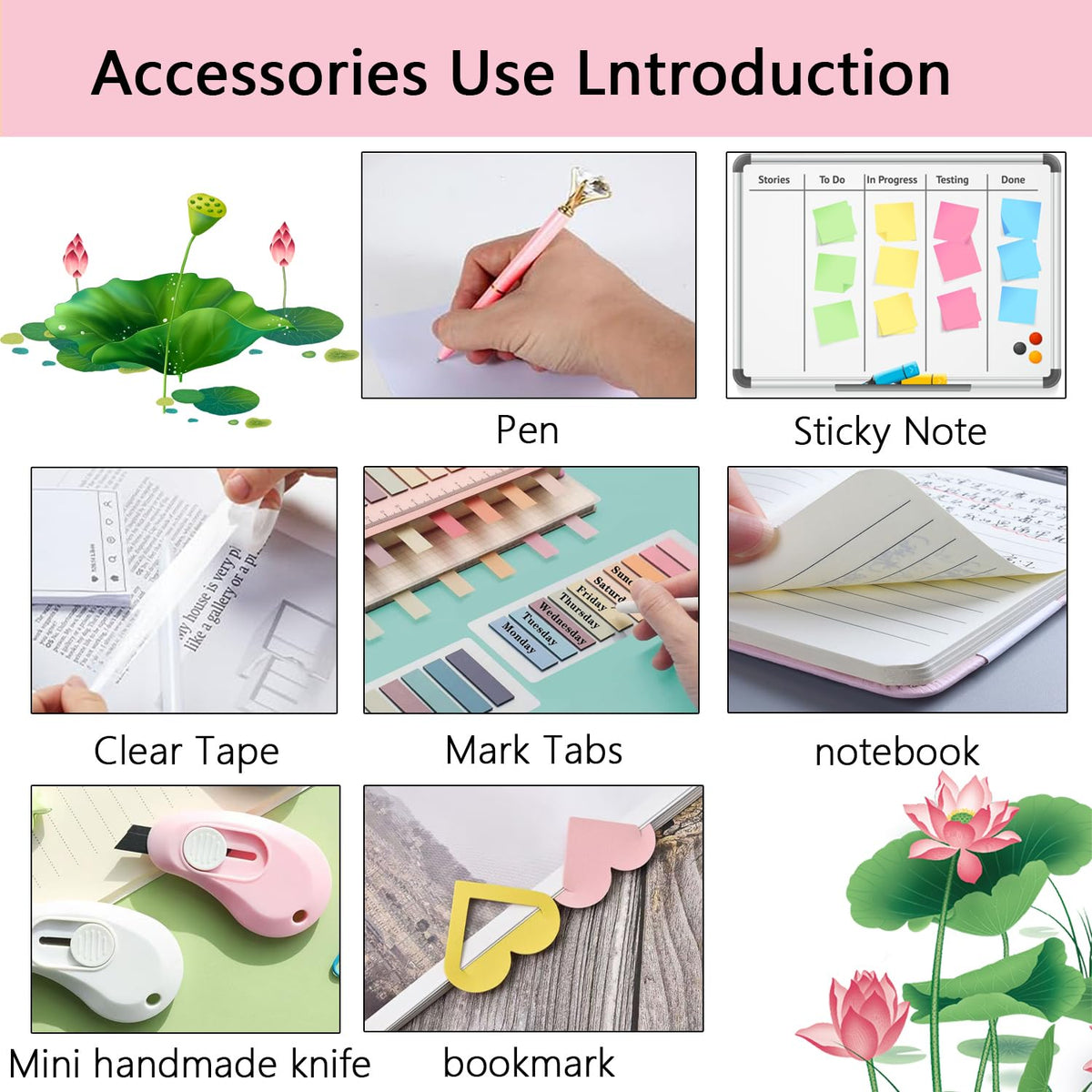 Office Supplies Pink Desk Accessories Desk Organizer Stapler - suniya Official Imagery - 6