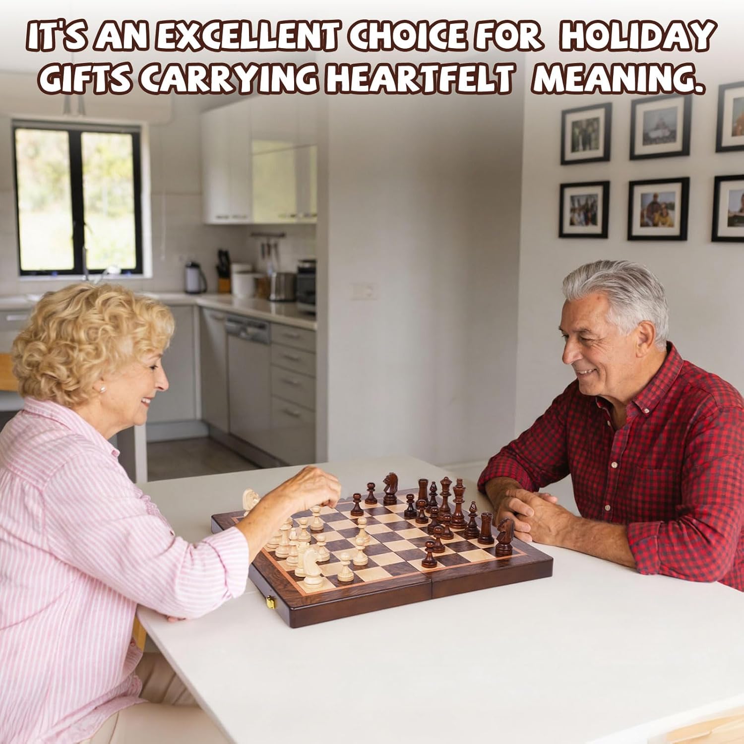 XAOHAO magnetic wooden chess set with 15-inch folding design and storage, ideal for travel and quick gameplay.