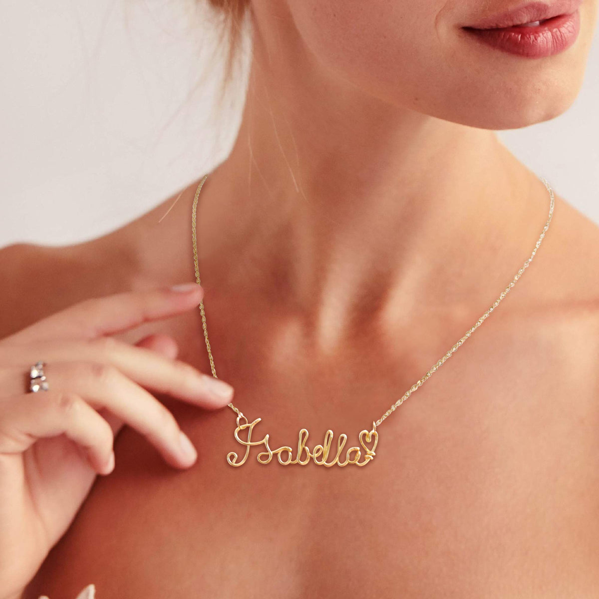 Alan Wire Name Necklace Personalized Dainty Custom Name - Alan Official Imagery - 5