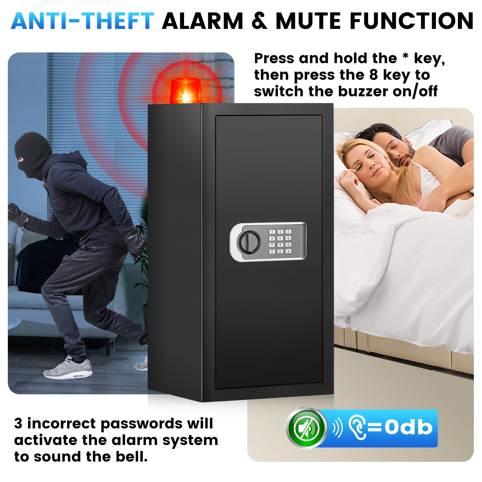 FOWORE 27.56"H Steel Safe Box, 6.0 Cuft Home Safes with Fireproof - FOWORE Official Product View 5