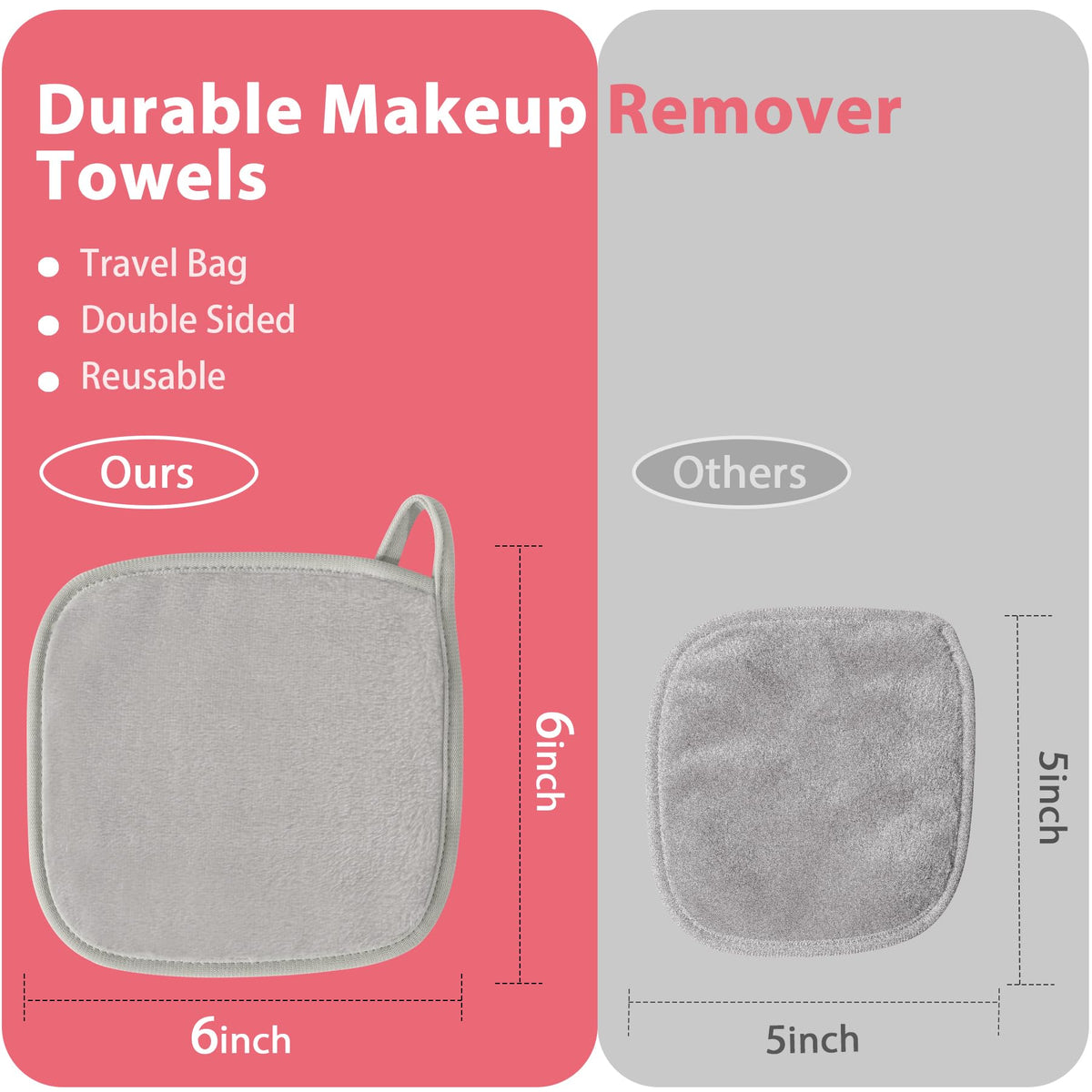 Natwag Makeup Remover Cloth 6 x 6 Make Up Towels Reusable - Natwag Official Product Imagery - 5