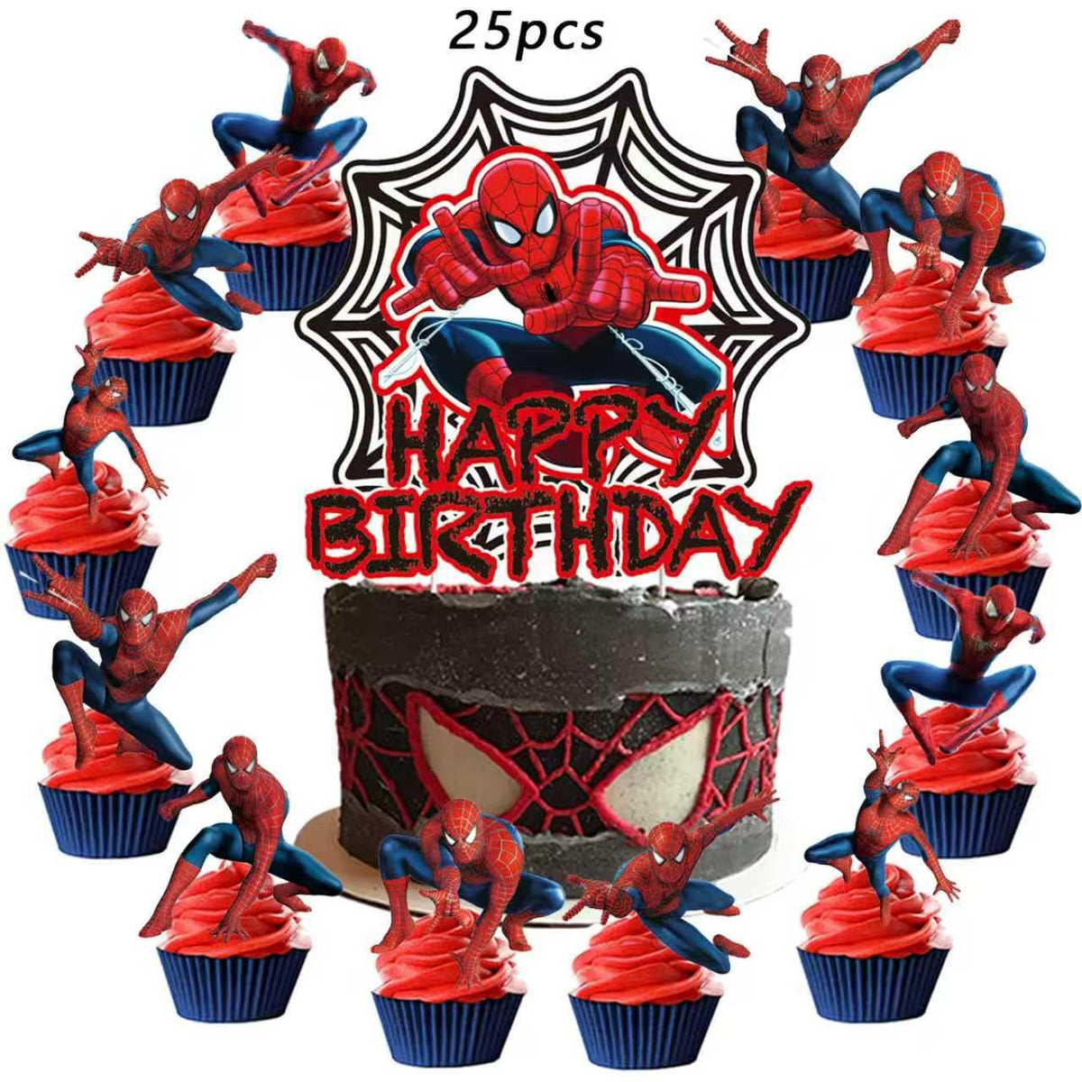 51PCS spidey birthday party supplies backdrop Happy Birthday - TOCKFIT Official Imagery - 5