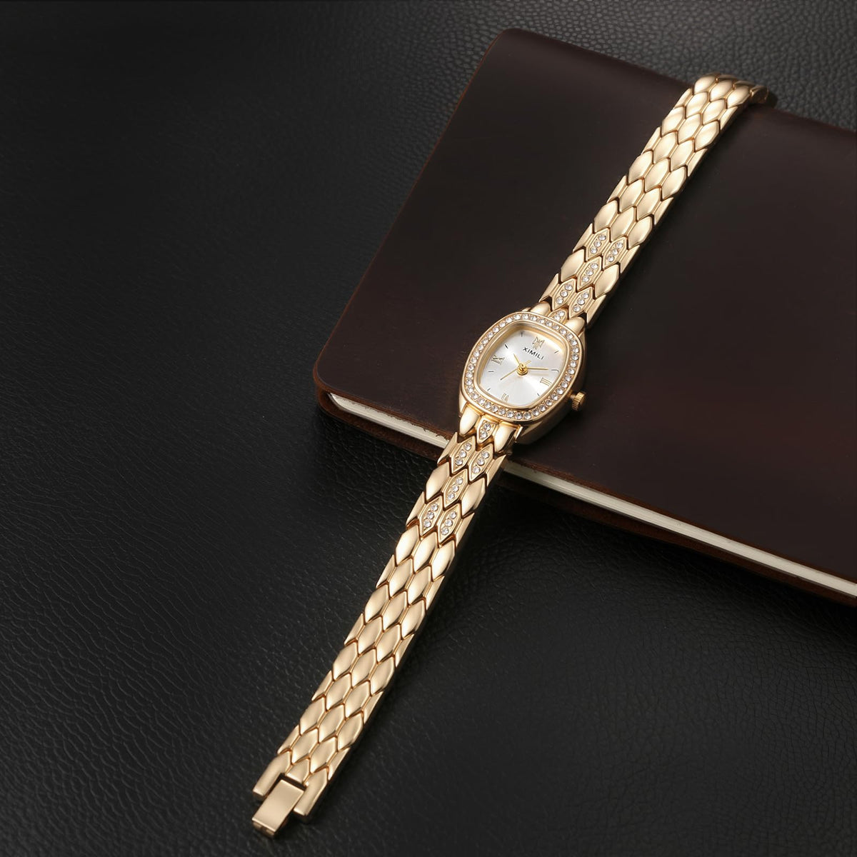 JewelryWe Women Snake Scale Bracelet Watch Removable Link - JewelryWe Official Imagery - 7