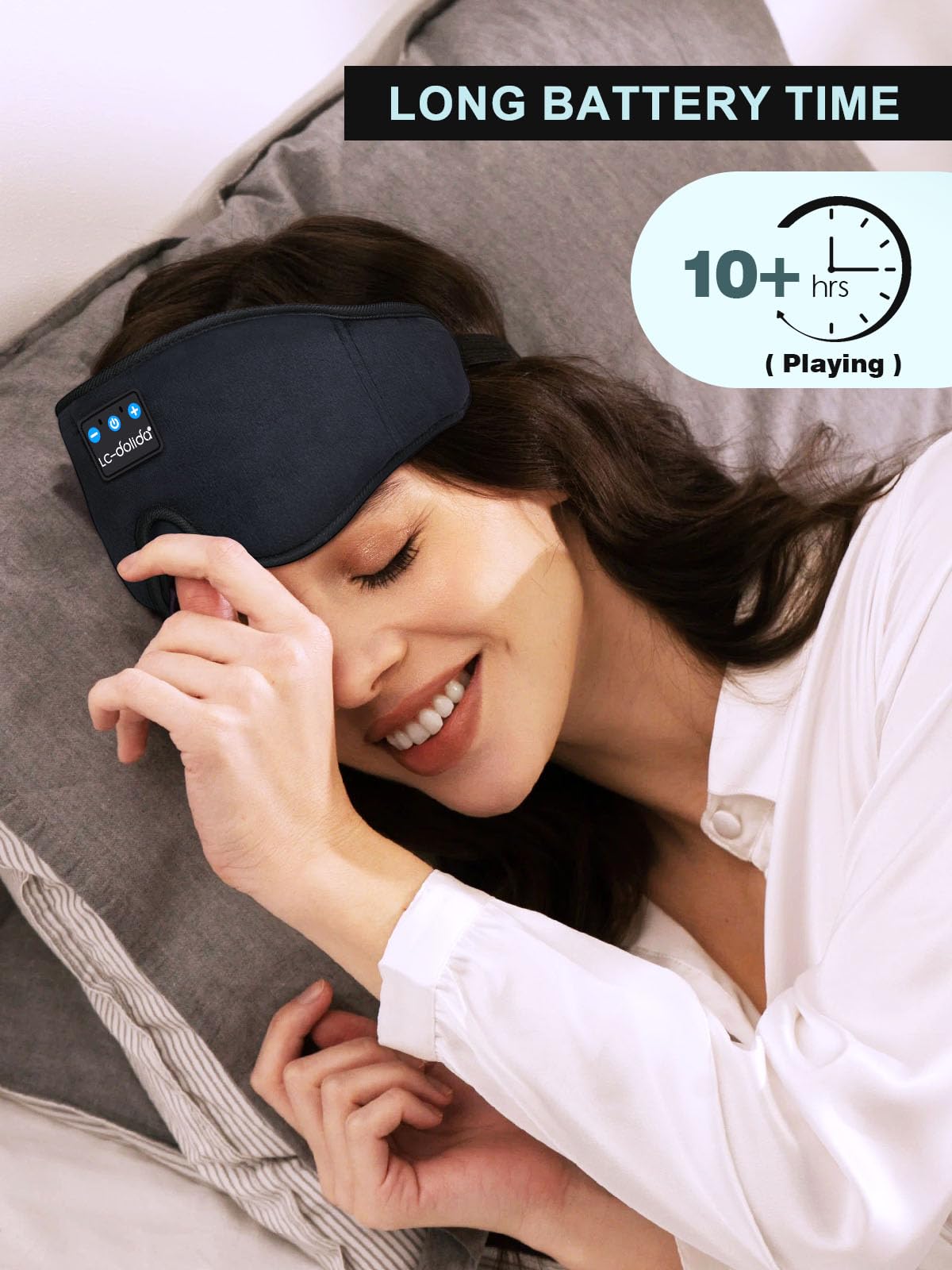 LC-dolida Sleep Headphones, 3D Sleep Mask Bluetooth Wireless Musi by LC-dolida - Angle View 4