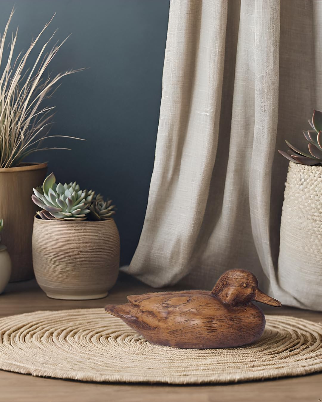 Wooden Texture Duck Home Decor Statue Rustic Home - Hymmah Official Imagery - 3
