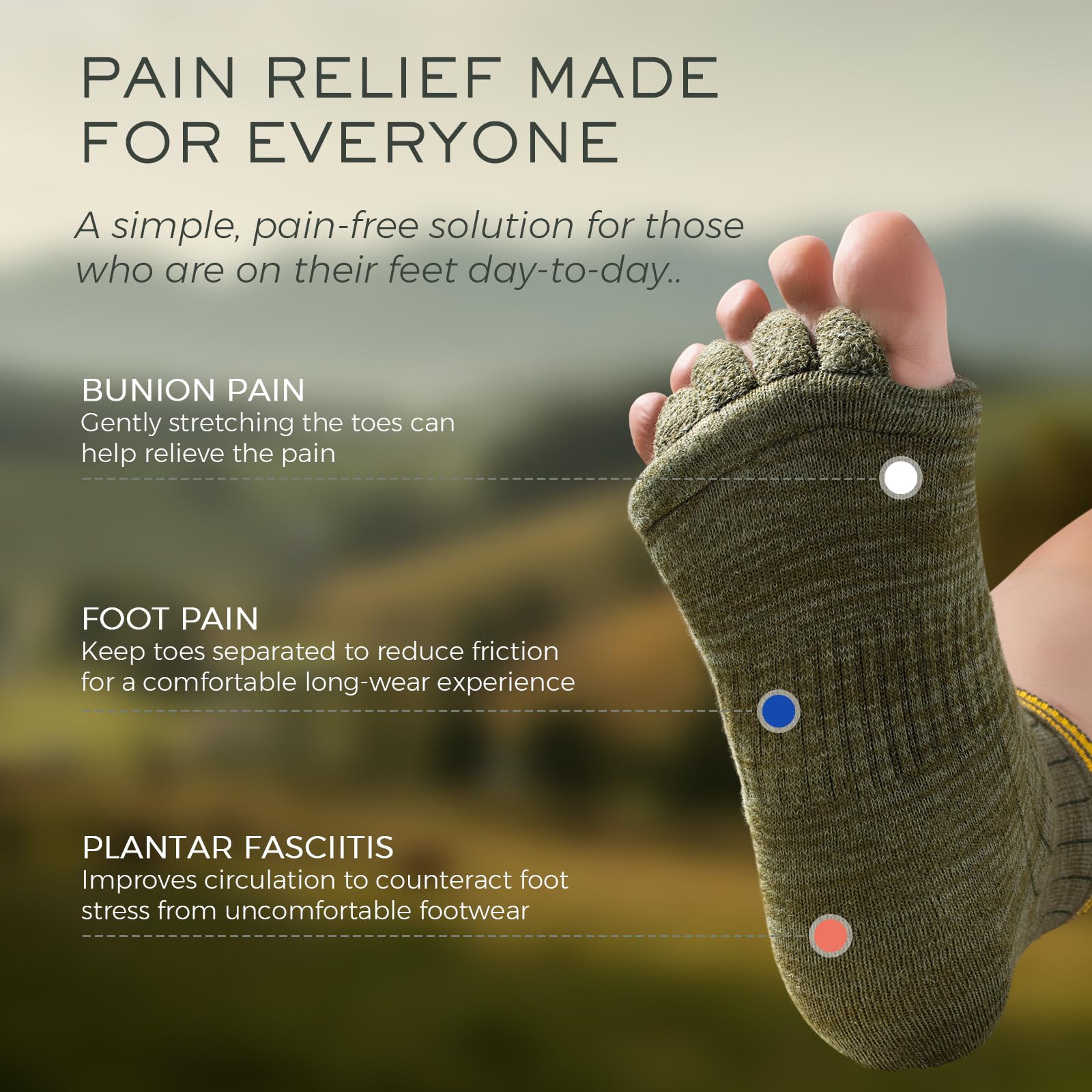 Burning Barefoot Toe Separator Socks – Foot Alignment & Pain Relief