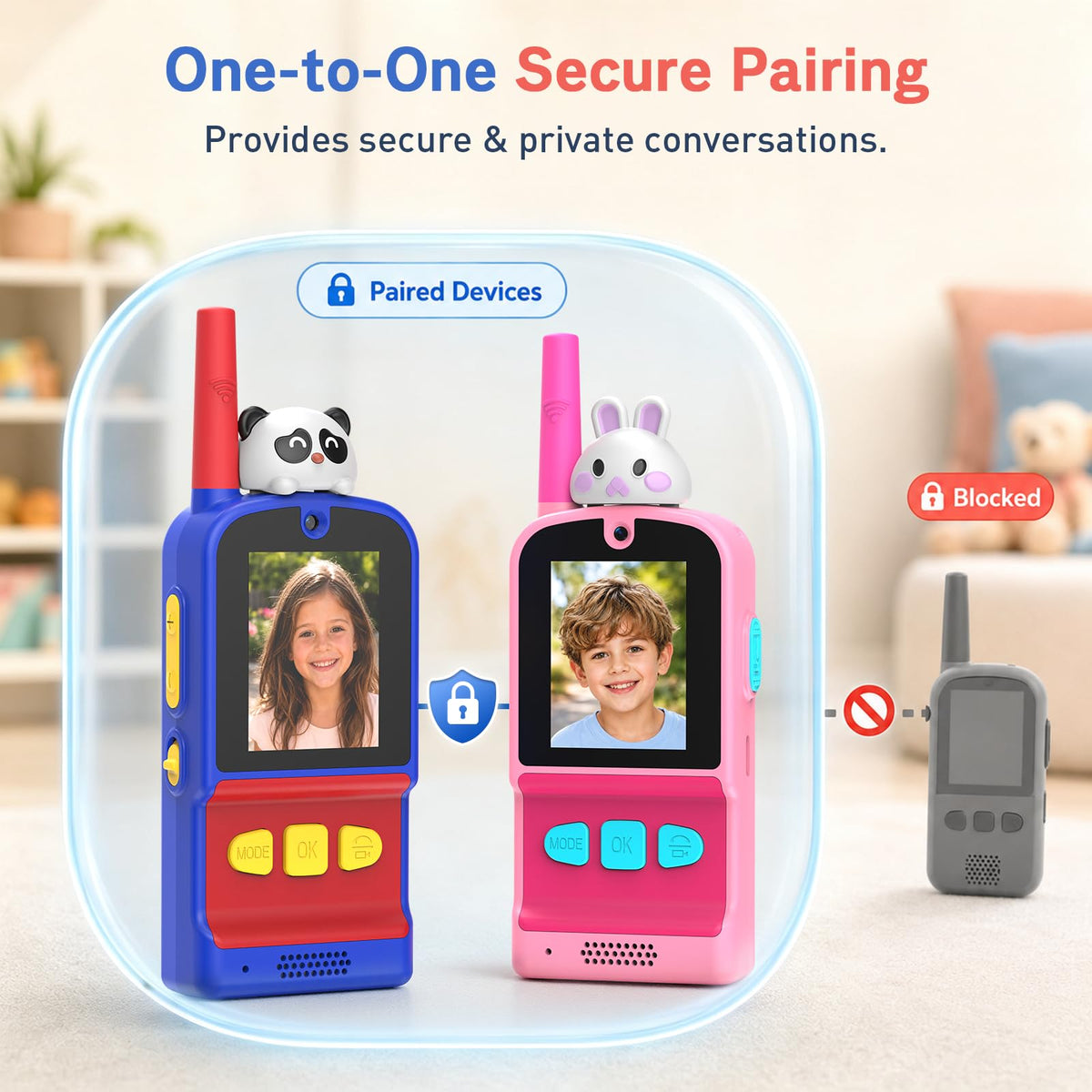 Video Walkie Talkies for Kids 2 Pack Gift for Ages 3 12 Girl - MarsBus Official Imagery - 6